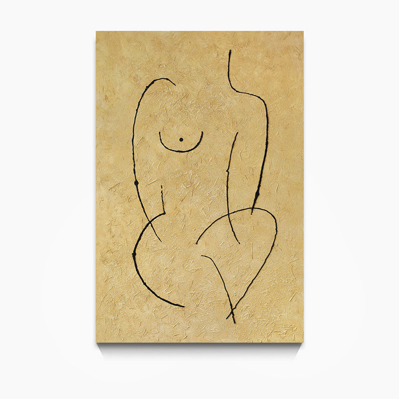 Original Abstract Nude Art - Hand Painted Acrylic Canvas Painting - Modern Wall Decor for Living Room, Bedroom & Office