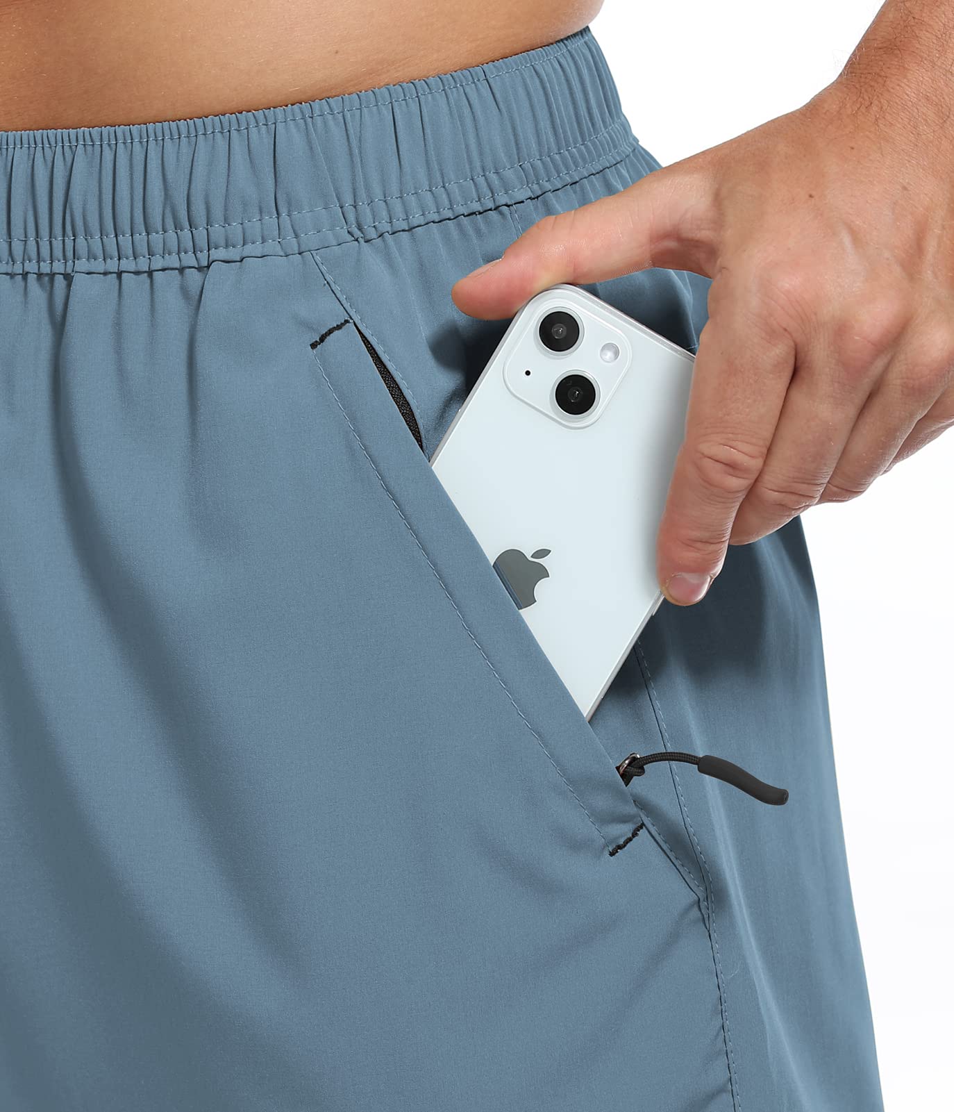 SPOSULEI Men's Quick-Dry Hiking Shorts - Water Resistant Lightweight Athletic Shorts with Zipper Pockets for Outdoor Running, Camping & Summer Activities