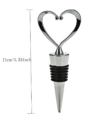 WOIWO 2PCS Heart-Shaped Wine Stoppers - Elegant Plastic Electroplated Wine Bottle Stoppers for Red Wine, Champagne & Liquor - Perfect for Romantic Dinners, Weddings & Home Bars