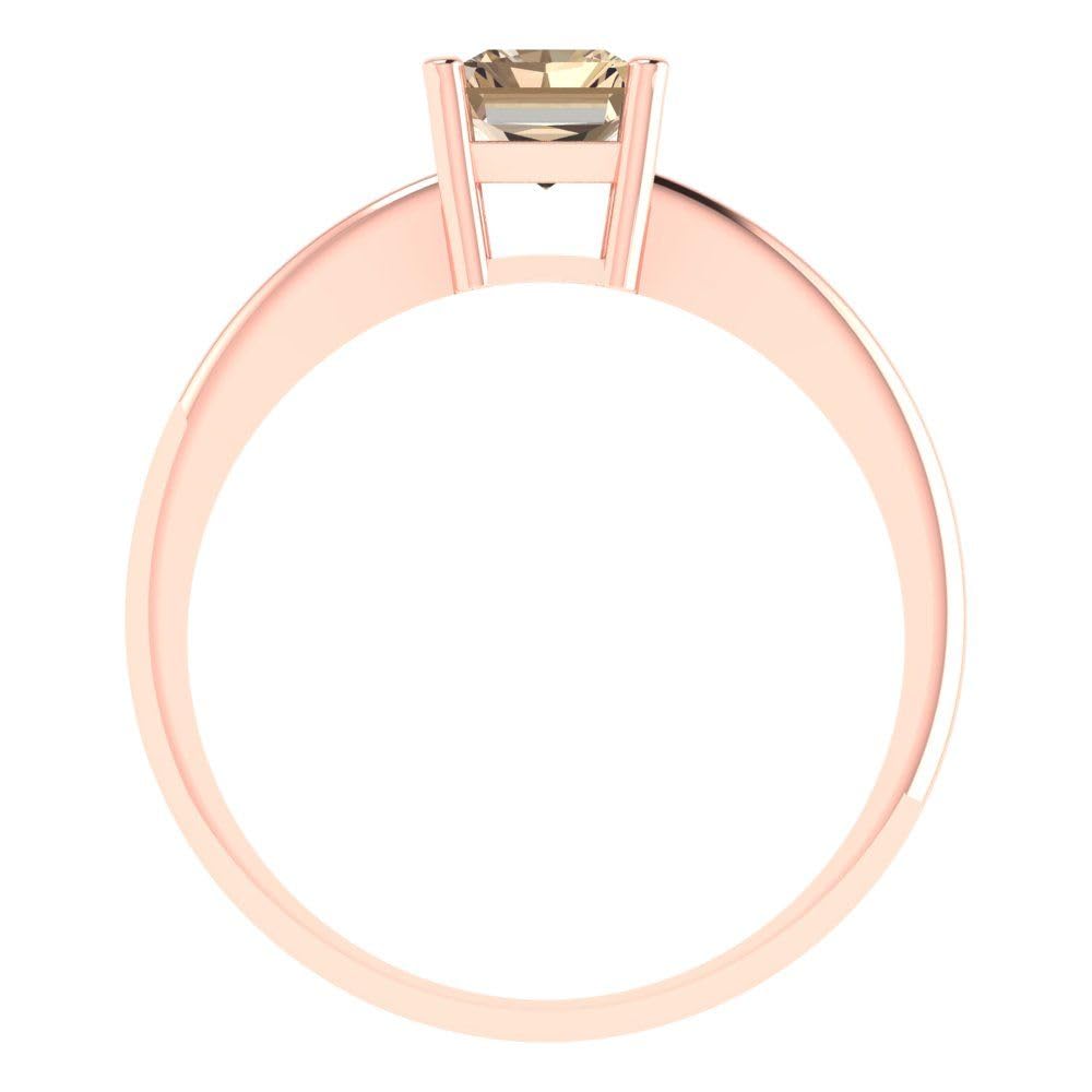 1.0 ct Radiant Cut Yellow Moissanite Engagement Ring - 14k Rose Gold Solitaire Wedding Band for Women | Anniversary, Proposal, Bridal Jewelry Gift