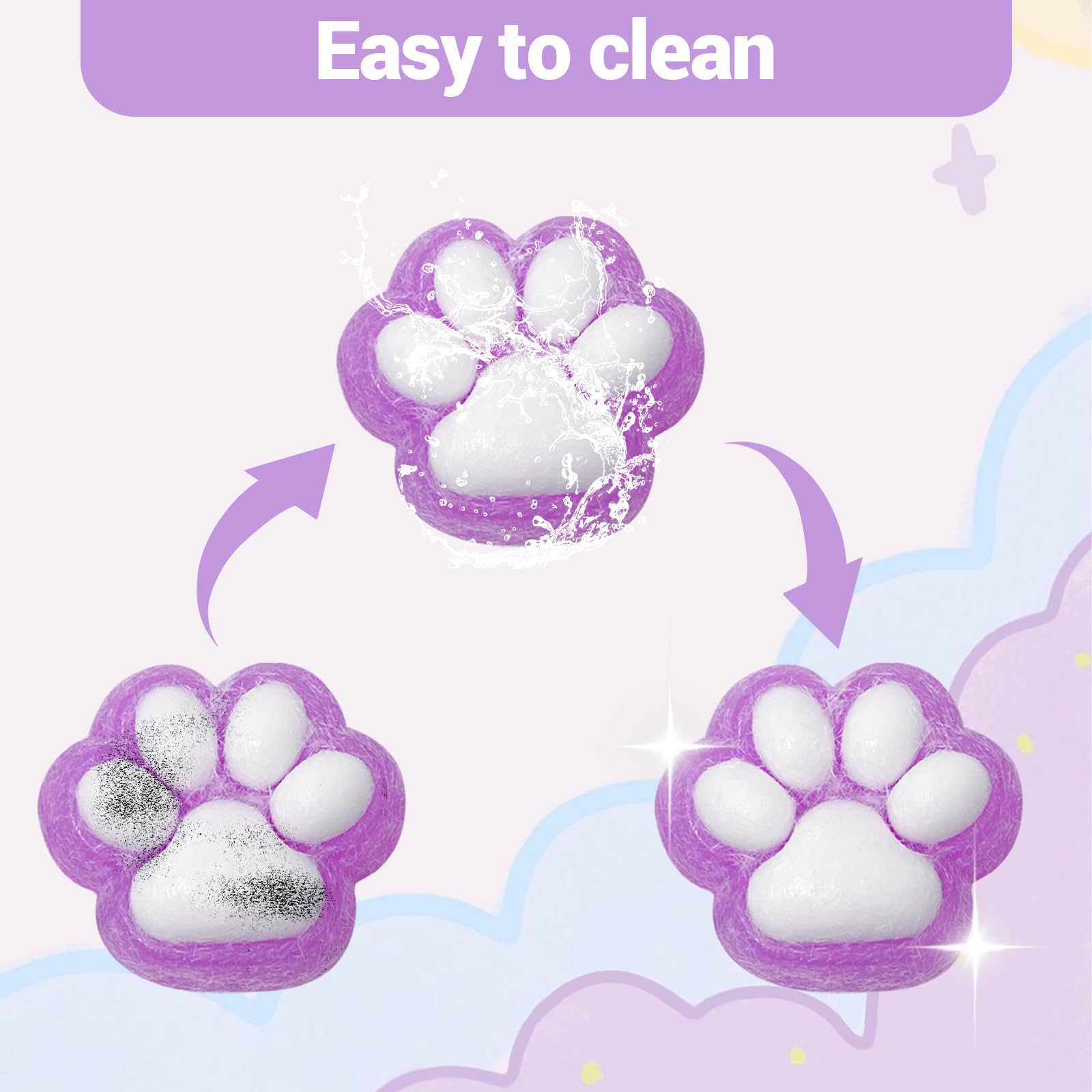 3Pcs Cute Taba Squishy Cat Paws Sensory Toys - Kawaii Mochi Squishies for Stress Relief, Fidget Toys for Kids & Adults - Perfect for Anxiety Relief, Classroom Focus and Sensory Play