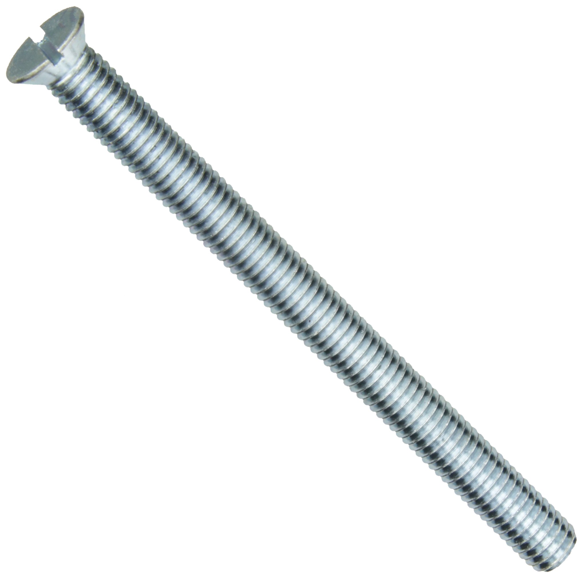 Small Parts Steel Machine Screw - Zinc Plated, Flat Head, Slotted Drive, ASME B18.6.3 Compliant, 6