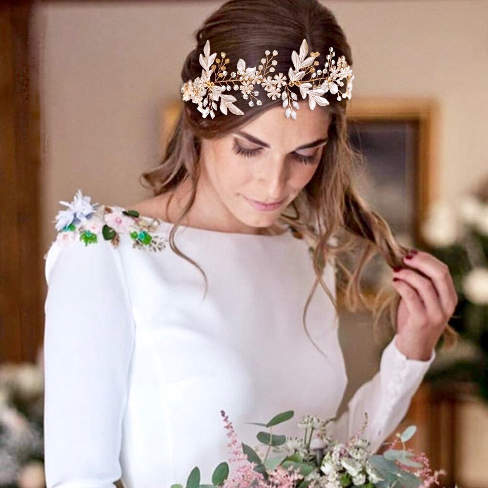 Bohemian Crystal Headband for Women - Silver, Gold & Rose Gold Hair Accessories for Weddings, Parties & Everyday Wear