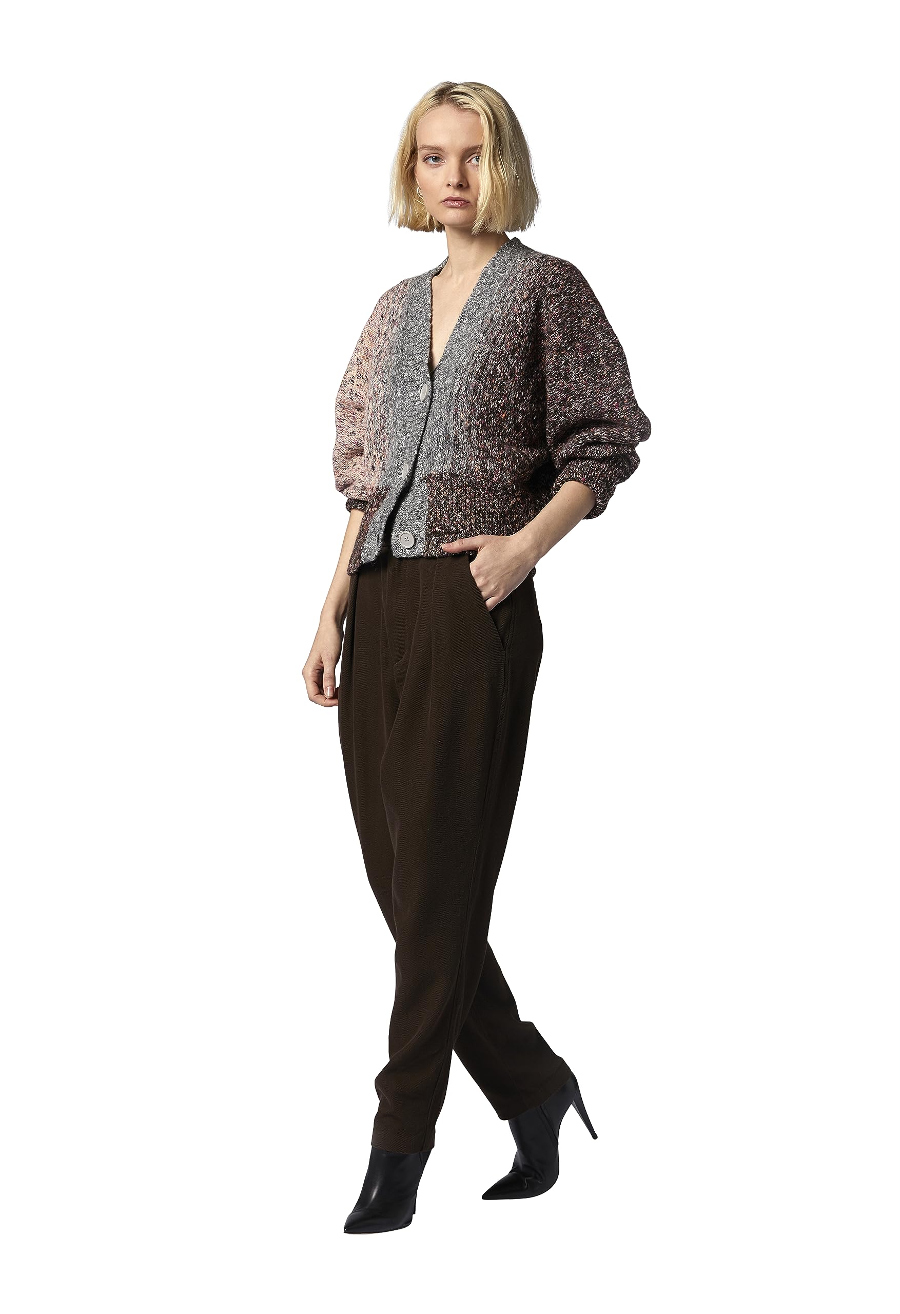 Women's Ayana Cardigan Sweater in Sepia Rose - Soft Knit Open Front Cardigan for Fall & Winter - Perfect for Office, Casual Outfits and Layering