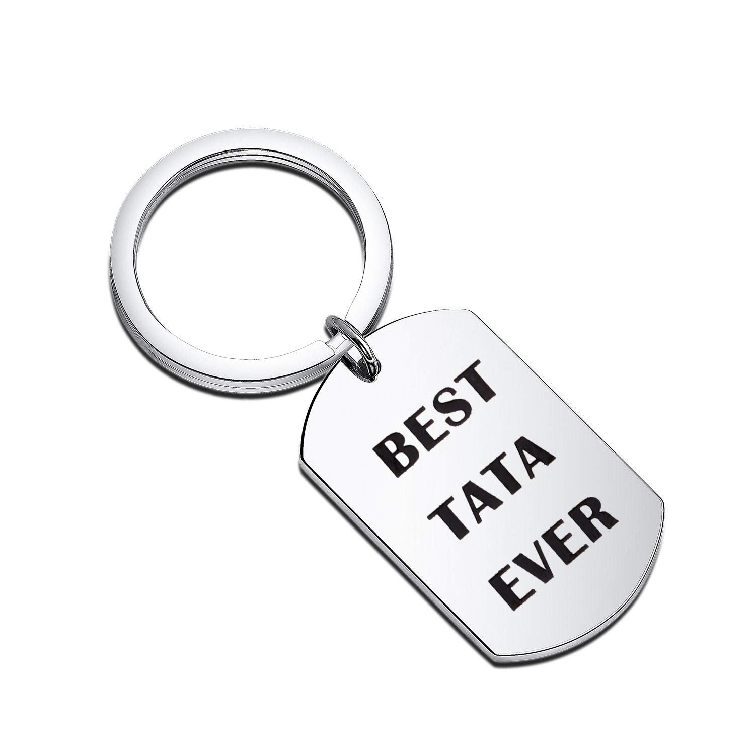 Best TATA Ever Keychain - Thoughtful Grandpa Gift from Grandson or Granddaughter | Engraved Keepsake for Father's Day, Birthday & Retirement | Perfect for Keyrings, Bags & Memory Boxes