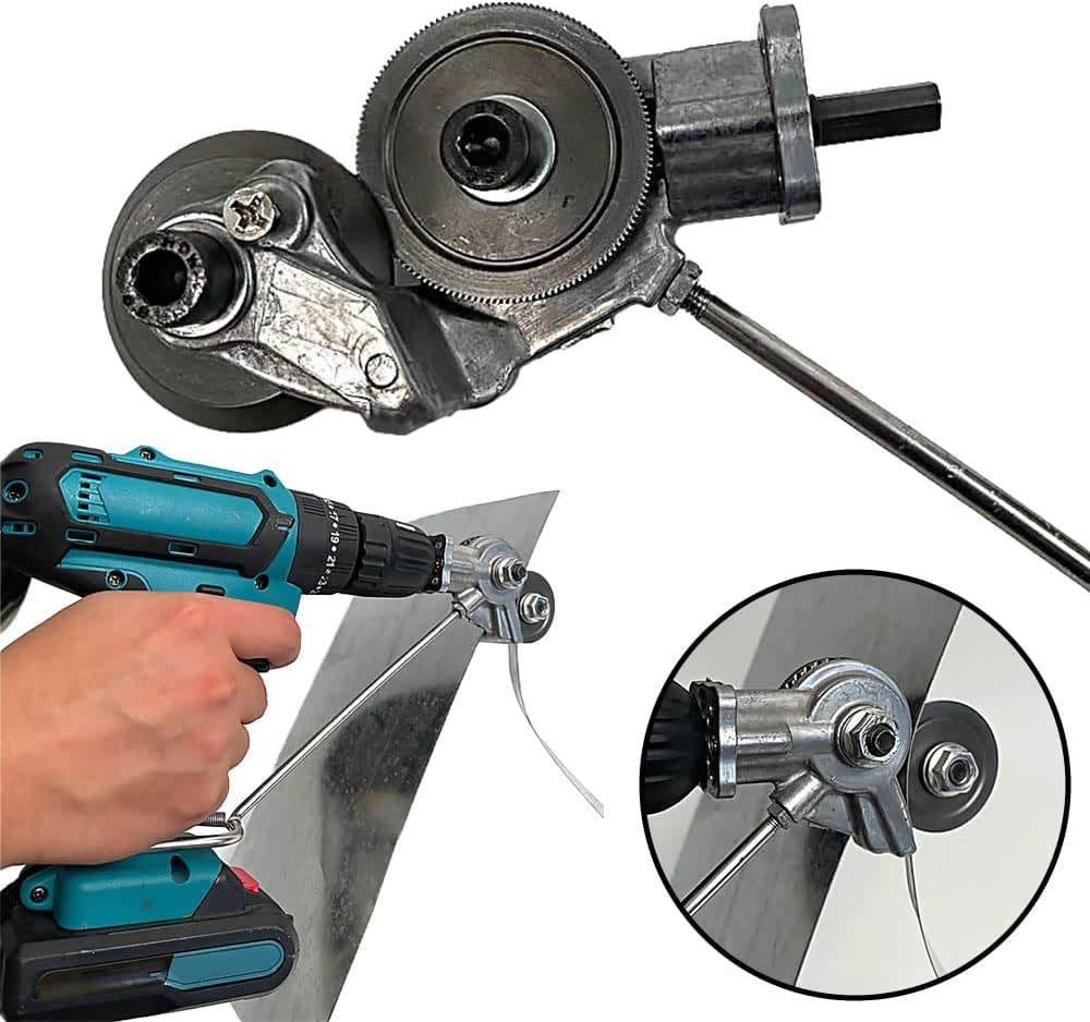 Electric Drill Plate Cutter Attachment - Universal Metal Nibbler & Shears Tool for Sheet Metal Cutting | Perfect for DIY Projects, HVAC Work, and Automotive Repairs