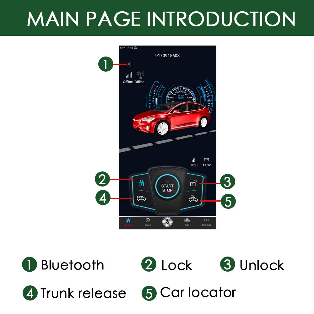 Smart Car Remote Starter Kit - App Controlled Remote Start, Lock/Unlock & Trunk Opening - Compatible with Most Vehicles - Perfect for Cold Mornings & Secure Parking