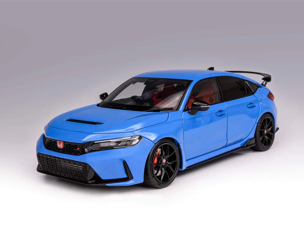 MotorHelix 1:18 Scale Honda Civic Type R (FL5) Diecast Model Car - Racing Blue Pearl - Collectible Toy for Car Enthusiasts & Display for Home/Office Decor
