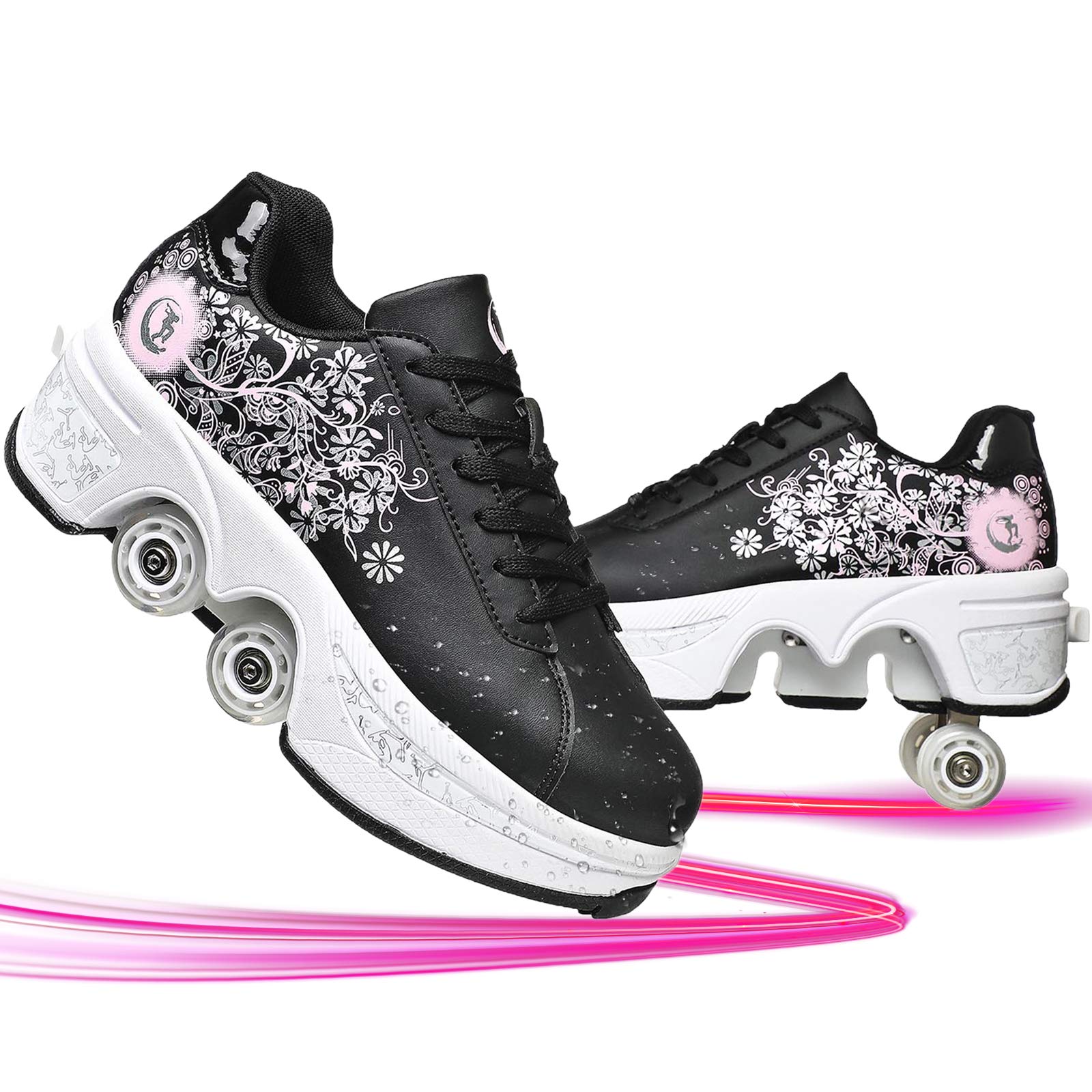 Retractable Roller Shoes for Women - Invisible 4-Wheel Pop Out Skates for Running & Skating | Perfect for Commuting, Fitness & Outdoor Fun