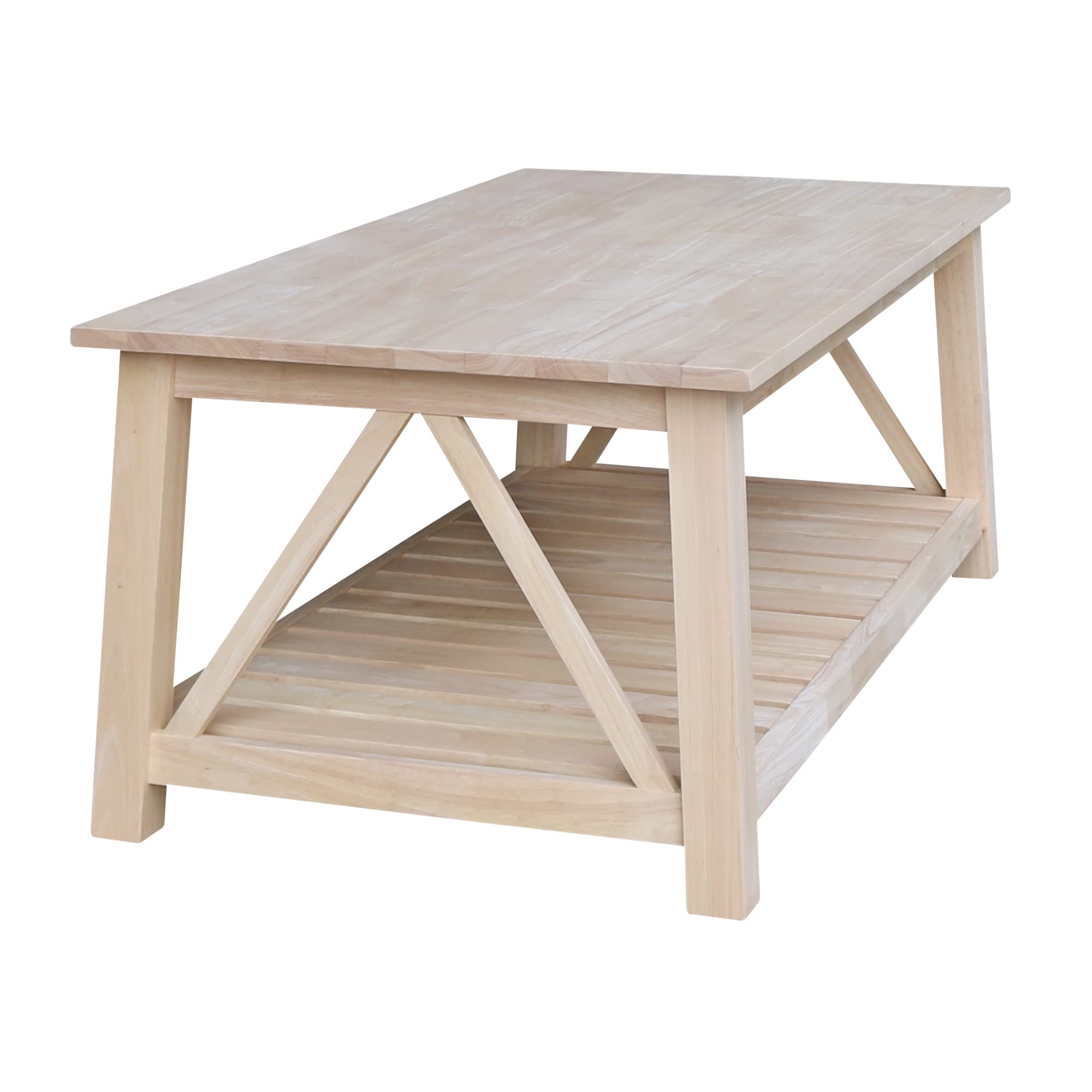 IC International Concepts Surrey Modern Coffee Table - Elegant Walnut Wood Finish with Sturdy Black Metal Frame, Spacious Surface & Lower Shelf - Perfect for Living Room, Office or Lounge - Easy Assembly & Durable Design