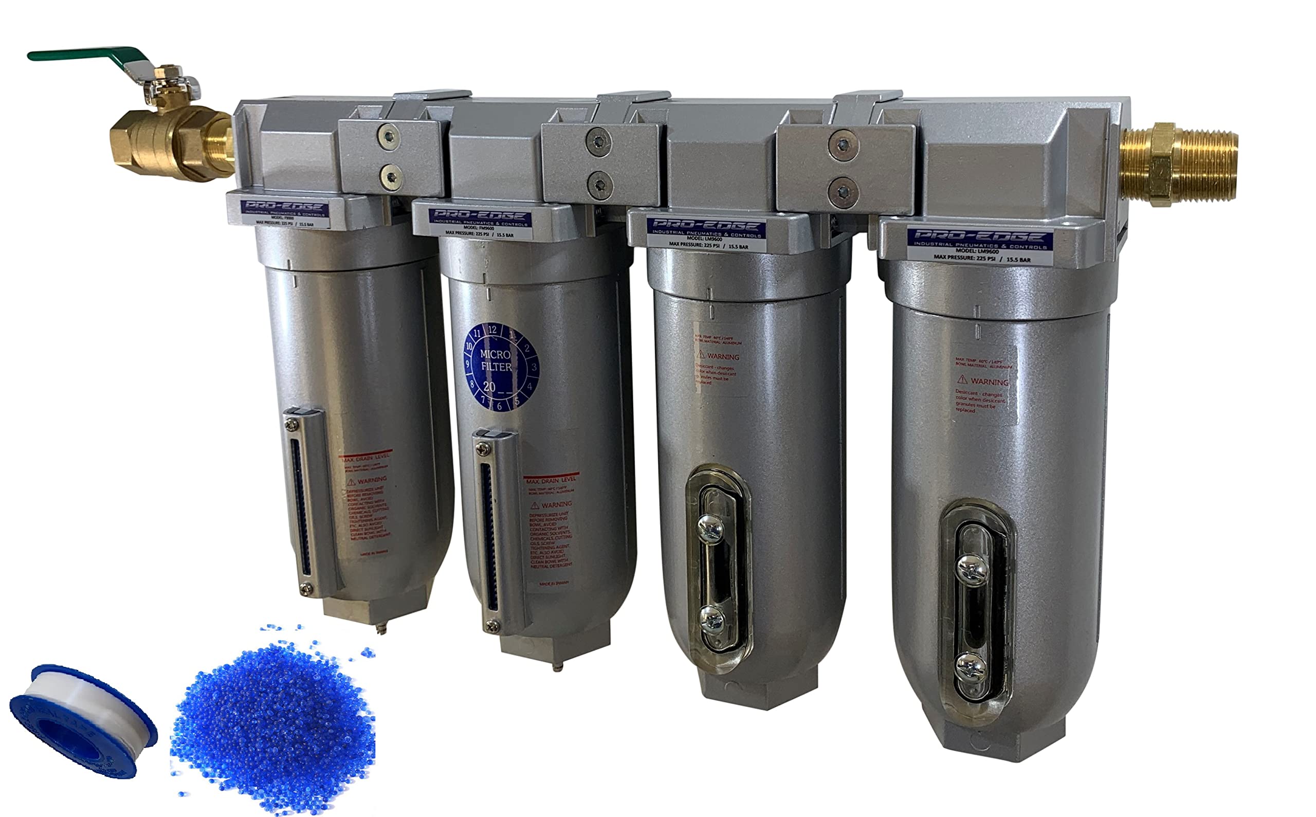 4 Stage High Flow Industrial Air Filter Dryer Combo - 3/4
