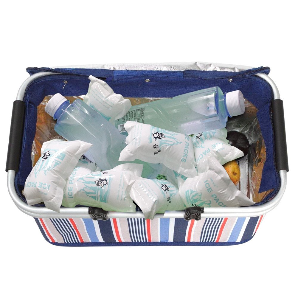 Reusable Dry Ice Packs for Shipping - 48 Pack Bulk Frozen Food Cooler Ice Sheets | Long Lasting Cold Packs for Food & Drinks | Perfect for Meal Prep, Camping & Grocery Delivery