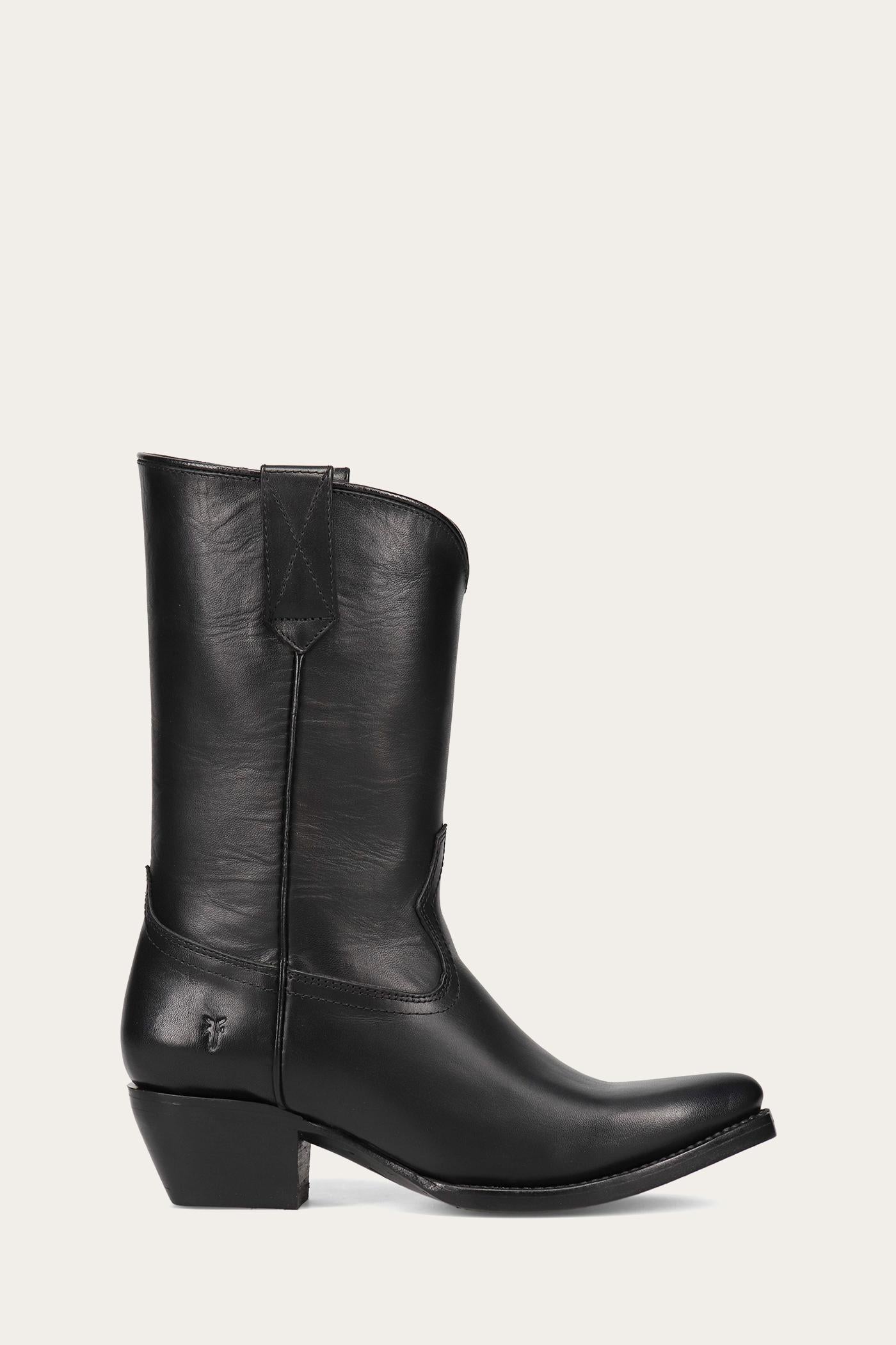 Frye Women's 40624 Black Leather Boots - Stylish Ankle Boots for Women | Perfect for Casual Outfits, Office Wear & Fall Fashion