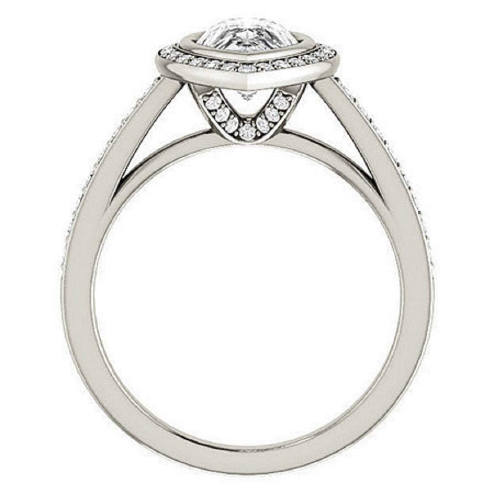 1.50CT Pear Cut Moissanite Bridal Ring Set - VVS1 Clarity, Colorless, 925 Sterling Silver - Halo Engagement & Wedding Ring Set - Perfect Gift for Anniversaries & Proposals