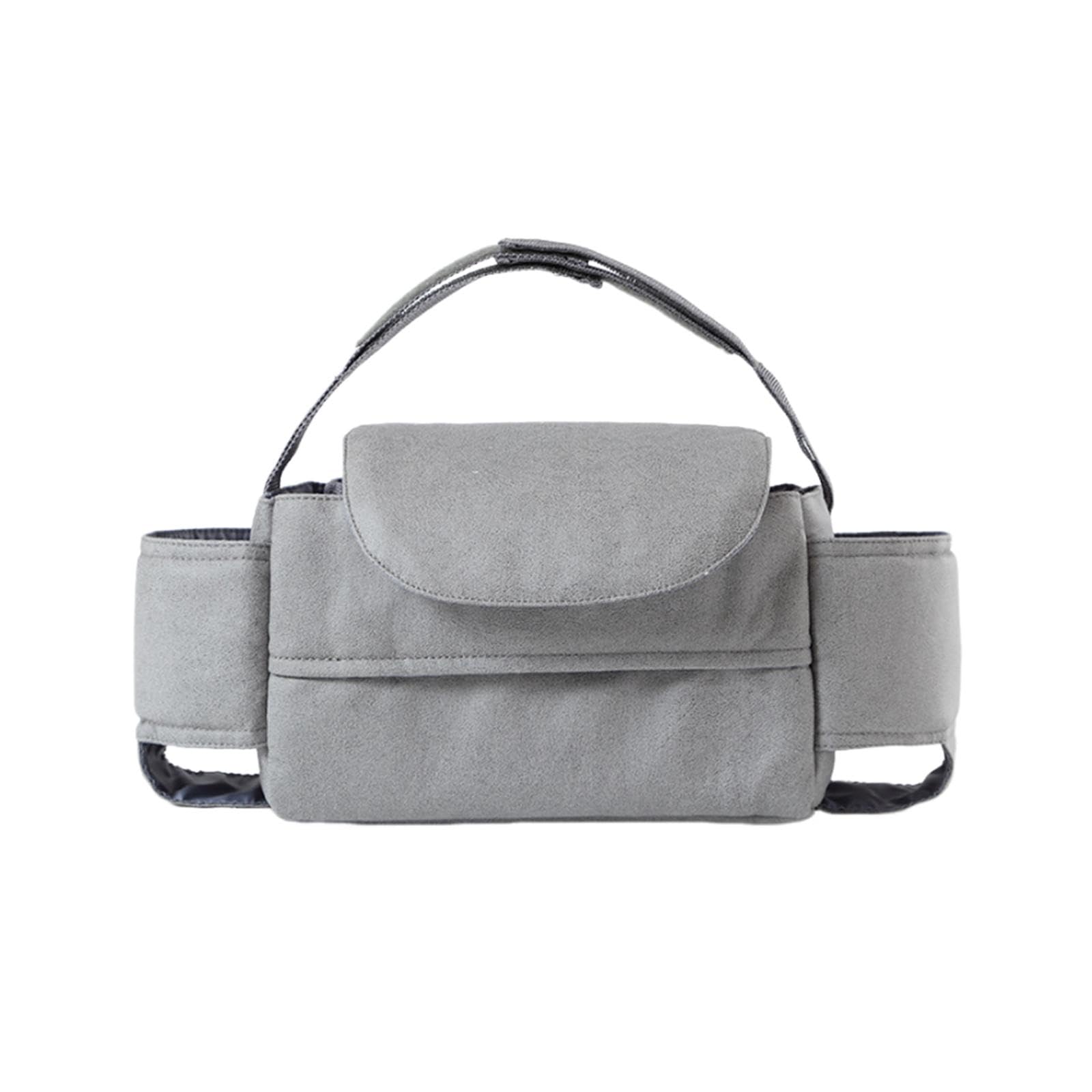 Menolana Baby Diaper Bag Organizer - Large Storage Pouch with Wipes Pocket & 2 Cup Holders - Stroller Organizer for Diapers, Toys, Phone & Essentials - Perfect for Travel, Outings & Daily Use (Grey)