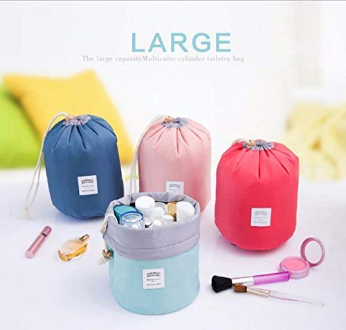 POXEFLIP Barrel Shaped Jewelry and Cosmetics Organizer - Travel Toiletry Bucket Bags for Men and Women (Multicolor) - Perfect for Bathroom Storage, Travel Essentials & Makeup Organization