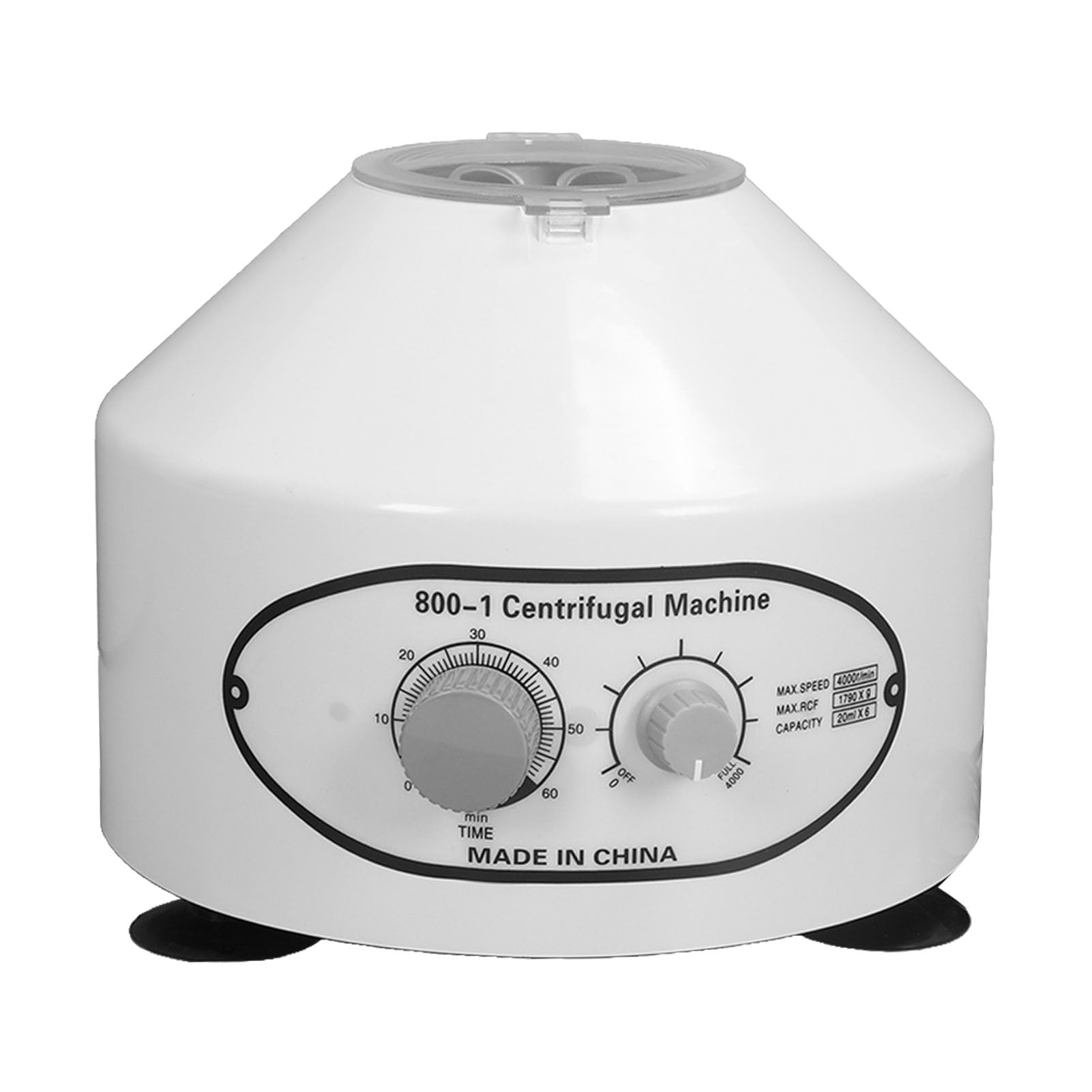High Speed 4000rpm Benchtop Centrifuge Machine with Timer & Speed Control - 20ml x 6 Capacity Electric Lab Centrifuge for DNA, Blood Sample Separation - Ideal for Medical, Research & Laboratory Use