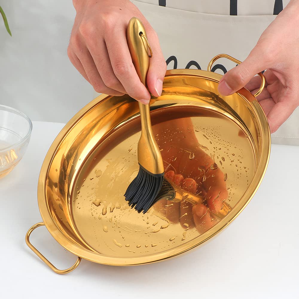 11 Inch Stainless Steel Rainbow Serving Tray with Handle - Cake, Bread, Fruit & Steak Dish for Kids, BBQ Grill Plate, Elegant Dinner Plates - Perfect for Parties, Picnics & Family Gatherings