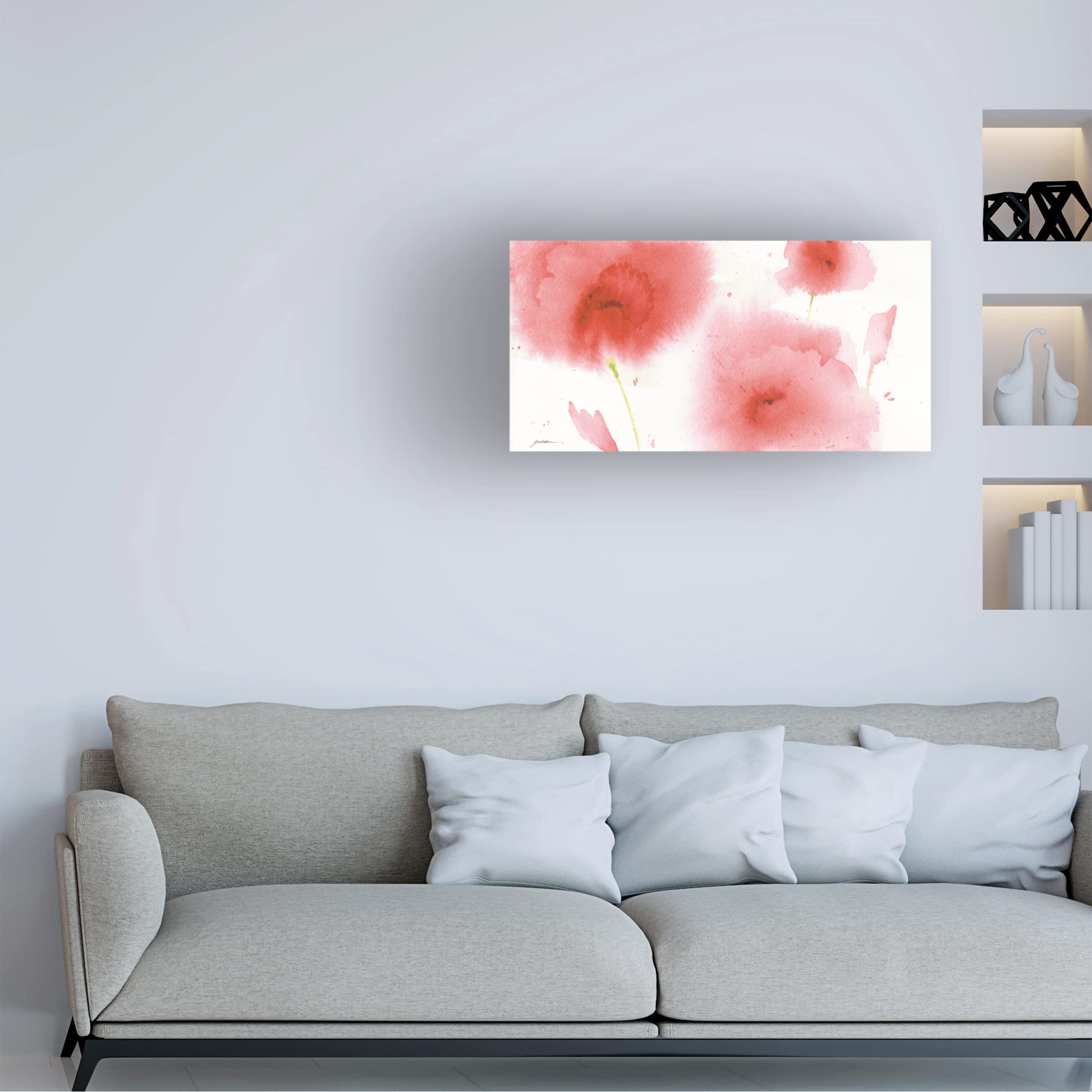 Trademark Fine Art 'Coral Passion' Canvas Wall Art by Sheila Golden - Vibrant Tropical Painting for Living Room, Bedroom & Office Decor