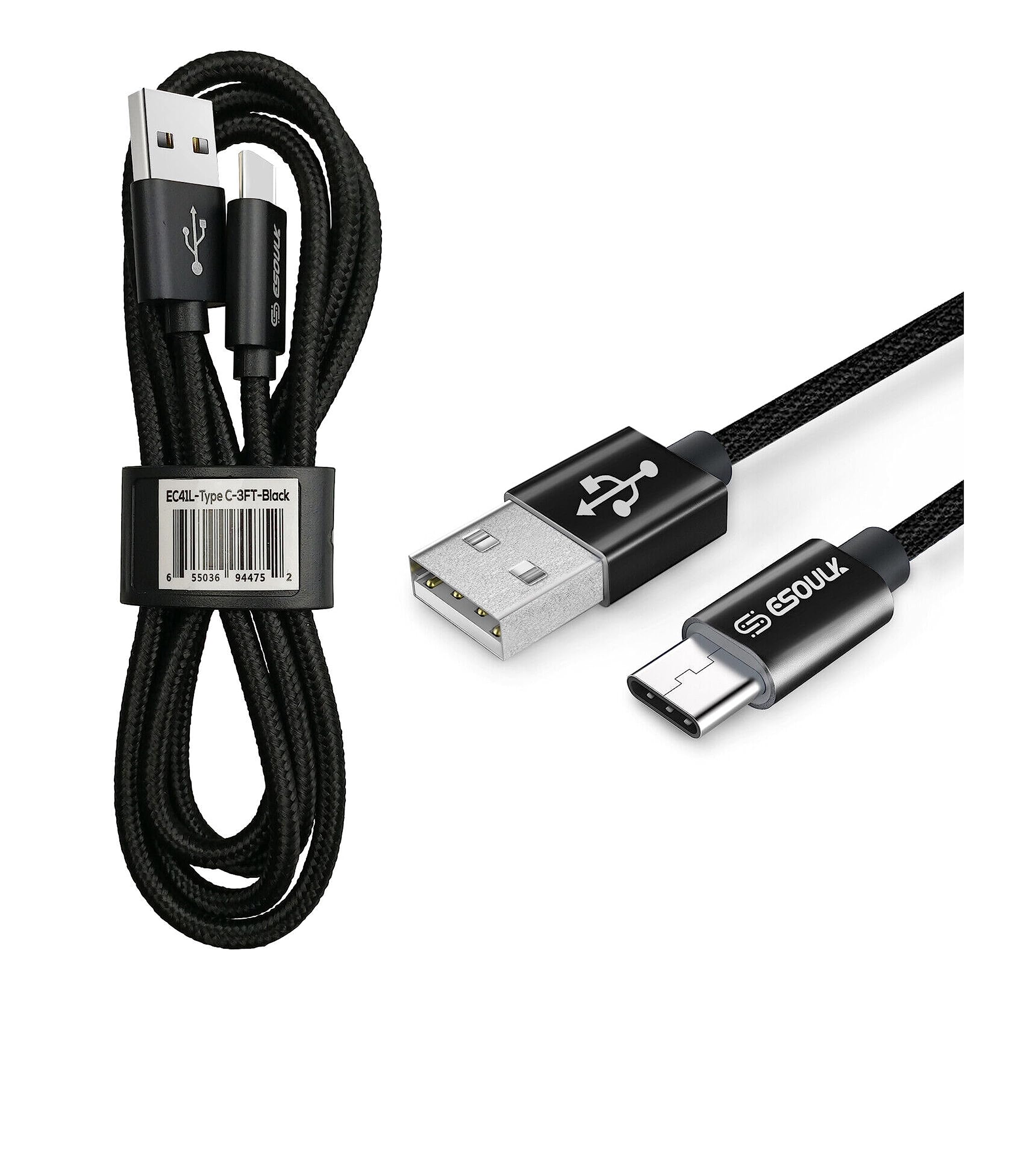 Fast Charging USB Type C Cable 3.1 - Compatible with Motorola REVVLRY+ & G7 Plus | Includes Free Phone Stand | Perfect for Home, Office & Travel Charging