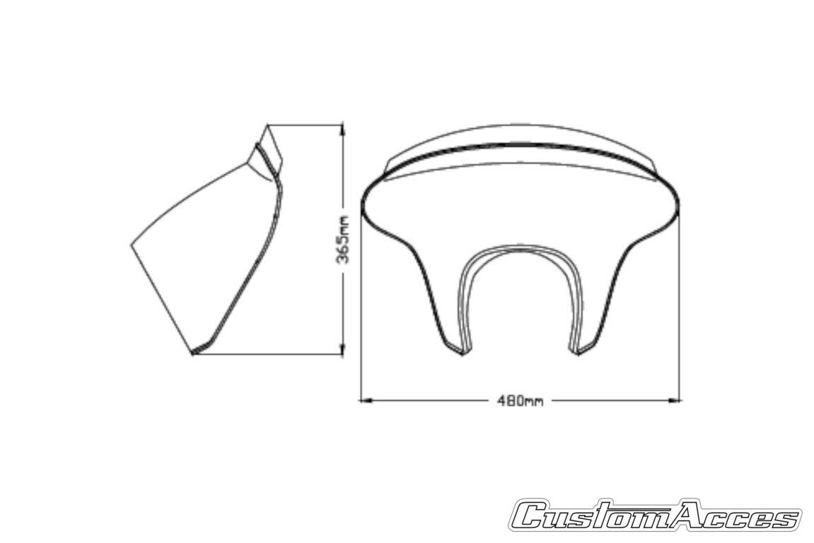 Harley Davidson Sportster Iron XL1200N (2018-2020) Batwing SML Short Windshield - Smoke Tinted for Motorcycle Wind Protection & Style Enhancement | Perfect for Cruising & Long-Distance Riding