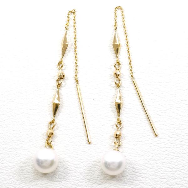 18K Yellow Gold Pearl Earrings for Women - Classic Elegant Stud Earrings with Real Pearls - Perfect for Weddings, Parties & Special Occasions
