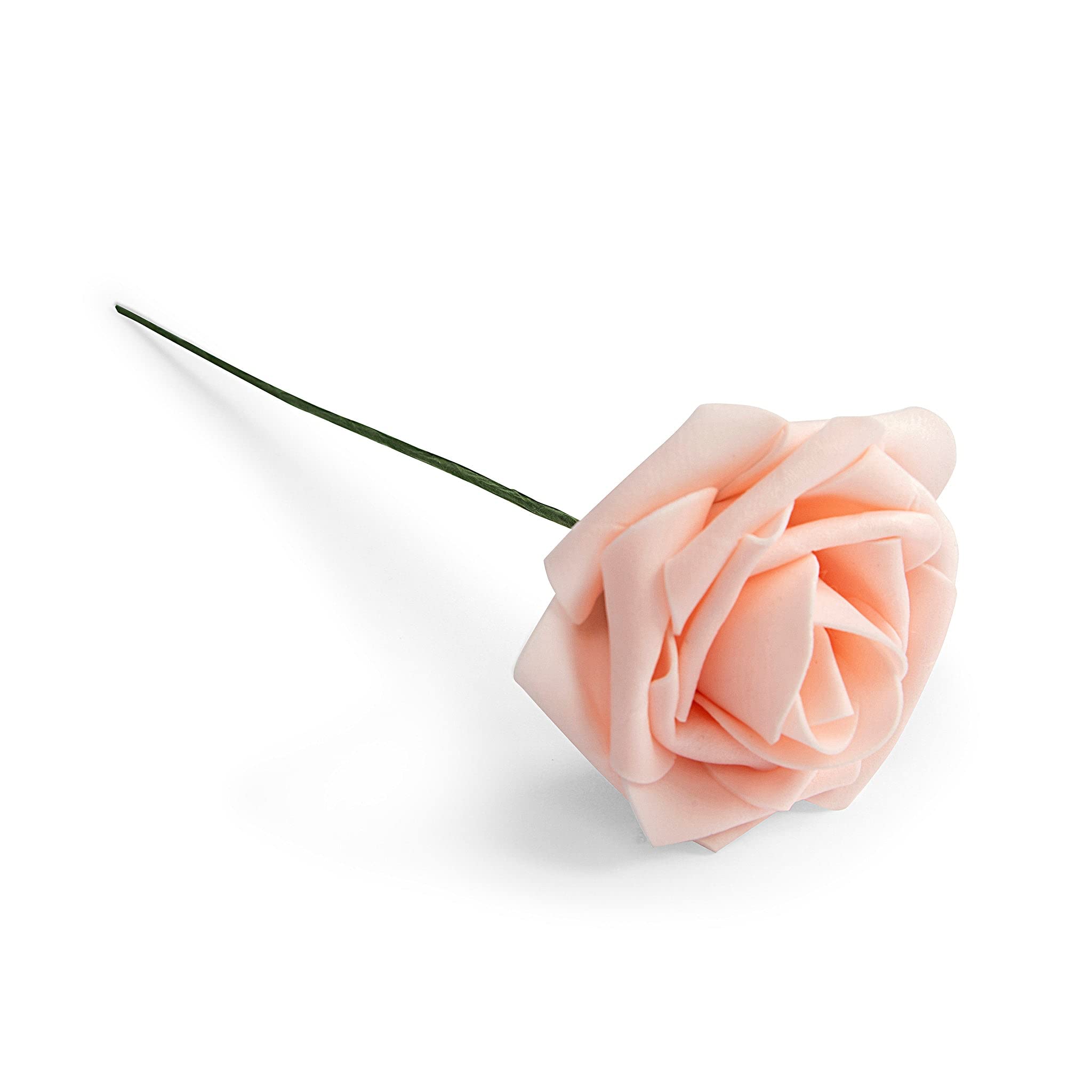 50Pcs Artificial DIY Foam Rose Stems - Blush & Rose Gold Fake Flowers for Wedding Decor, Home Centerpiece, Craft Projects & Party Arrangements