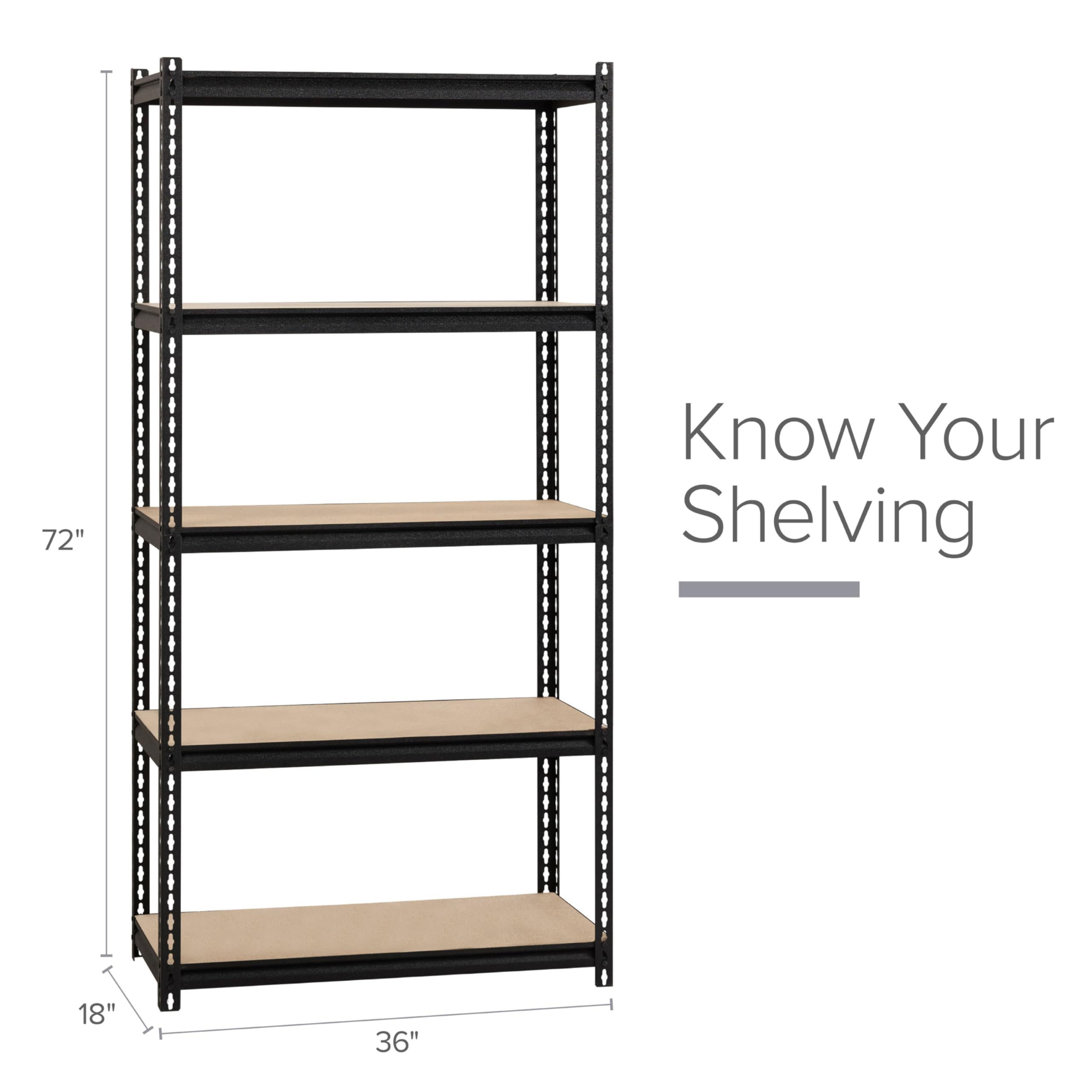 Heavy Duty Hirsh 2,300 Lb Capacity Iron Horse Shelving Unit - Industrial Strength Metal Storage Rack for Garage, Warehouse & Workshop Organization