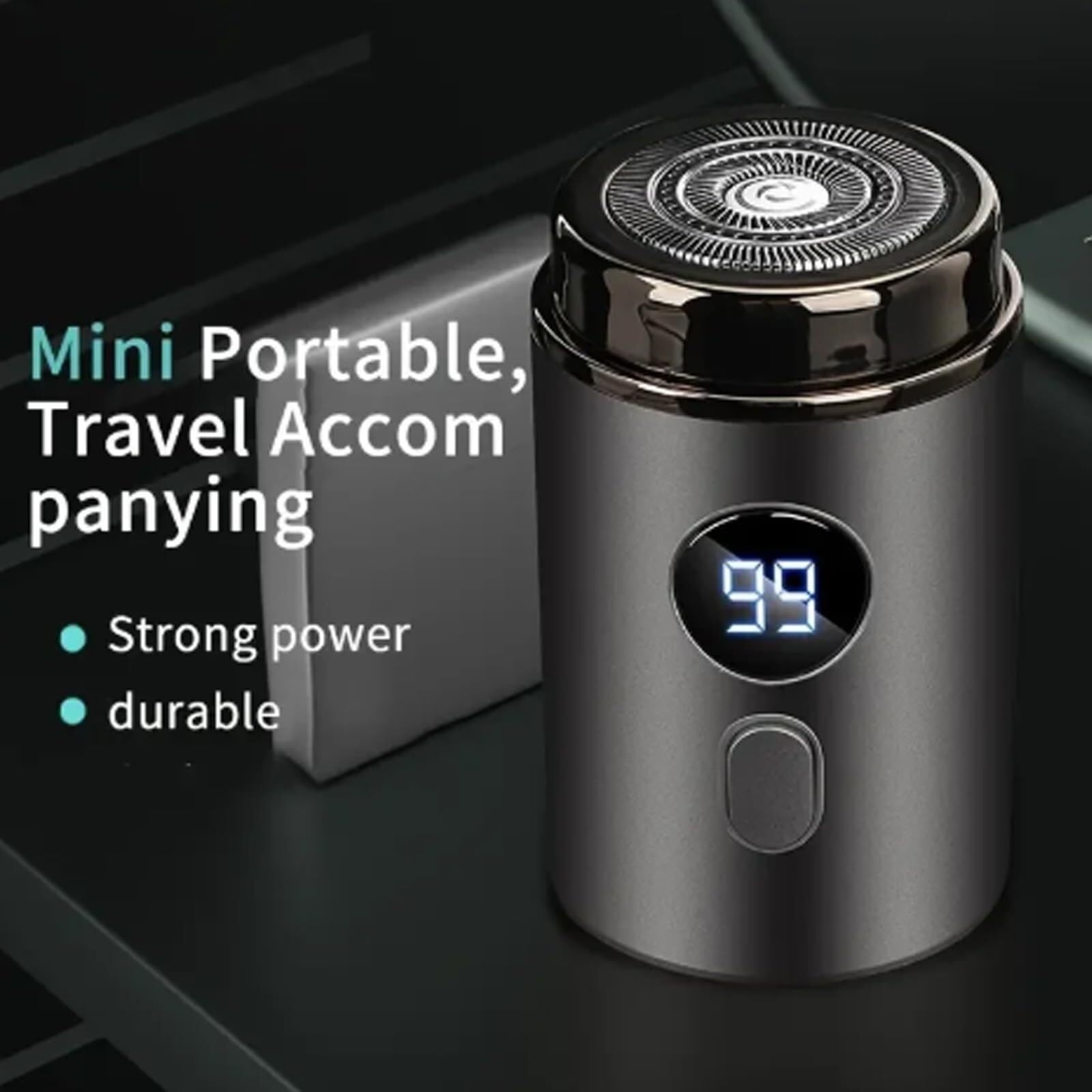 Timeatea Electric Shaver for Men - Waterproof Rechargeable Razor with Digital Display, Portable Travel Shaver for Wet/Dry Shaving - Perfect for Home, Gym & Business Trips (Green)