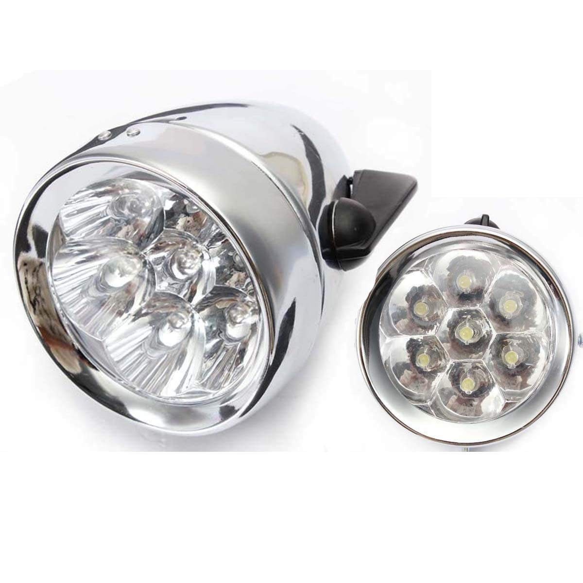 Vintage Retro Bicycle Headlight - 7 LED Bike Front Light with Adjustable Bracket for Fixie, Cruiser & Commuter Bikes | Perfect for Night Riding & Urban Cycling Safety