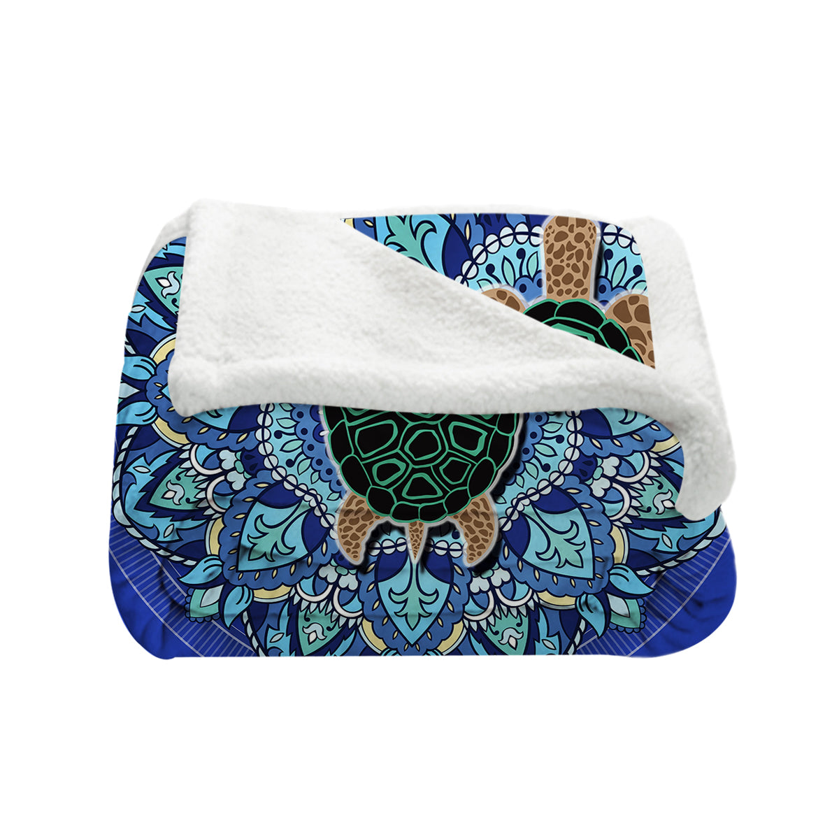 Blue Mandala Turtle Bedspread Blanket - Soft Bohemian Style Throw for Bed, Couch & Yoga - Perfect for Home Decor, Meditation & Gift Giving