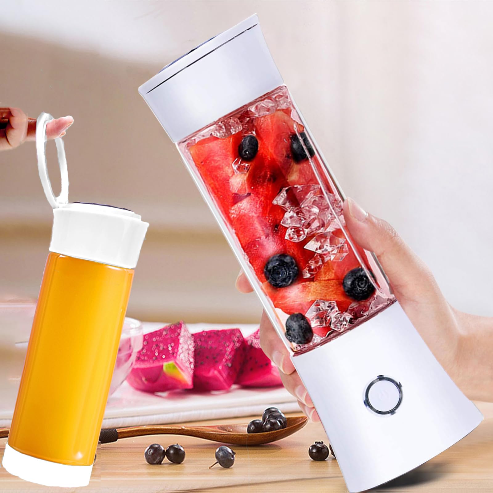 Portable USB Blender 480ml - 100W Mini Smoothie Maker for Juice, Milk Shake & Vegetables - BPA-Free Personal Blender - Perfect Gift for Family, Travel, Gym & Office Use
