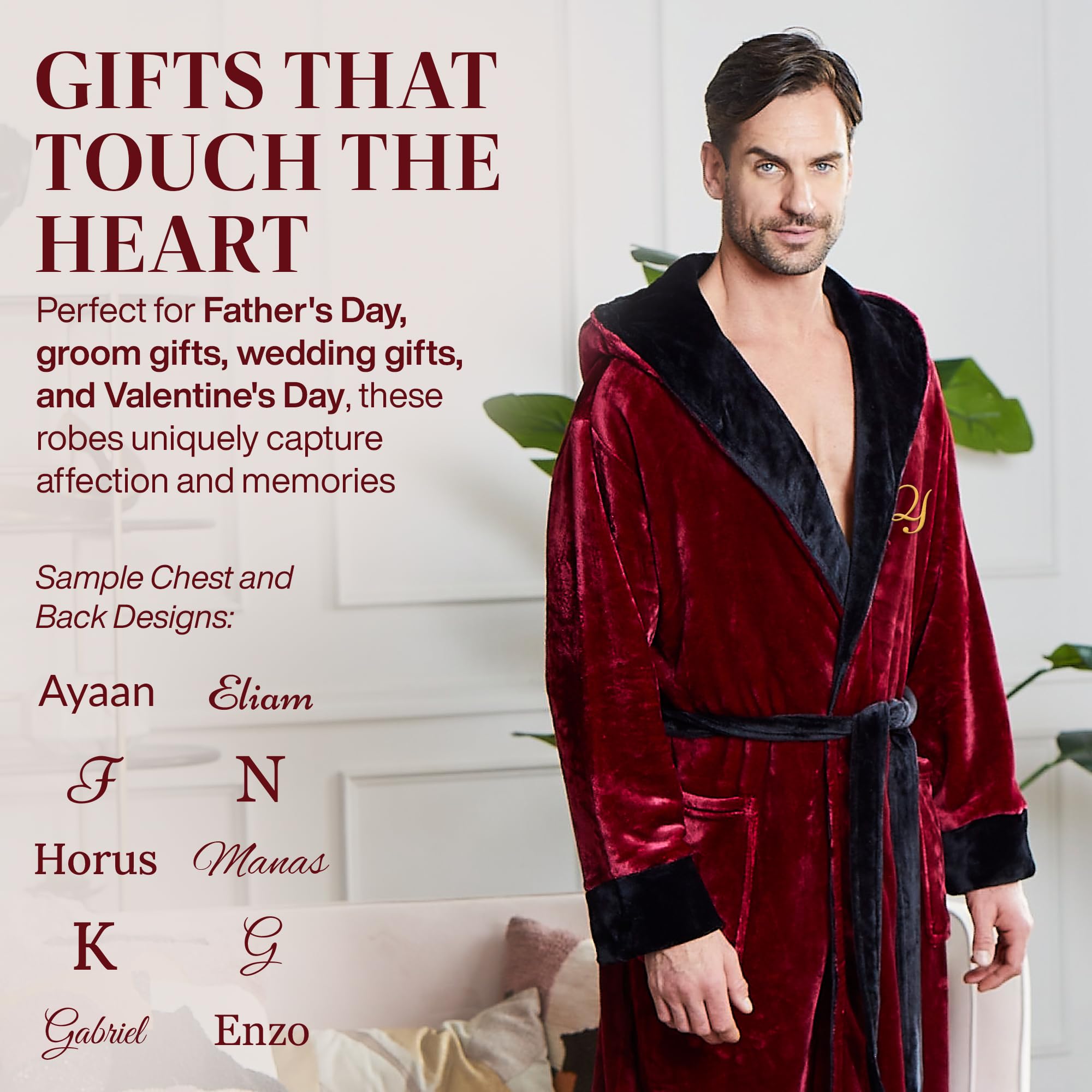 Premium Men's Plush Hooded Bathrobe - Ultra Soft Linen Long Robe for Spa, Lounge & Home Relaxation - Luxury Terry Cloth Robe for Men - Perfect for Bath, Hotel & Gift Giving