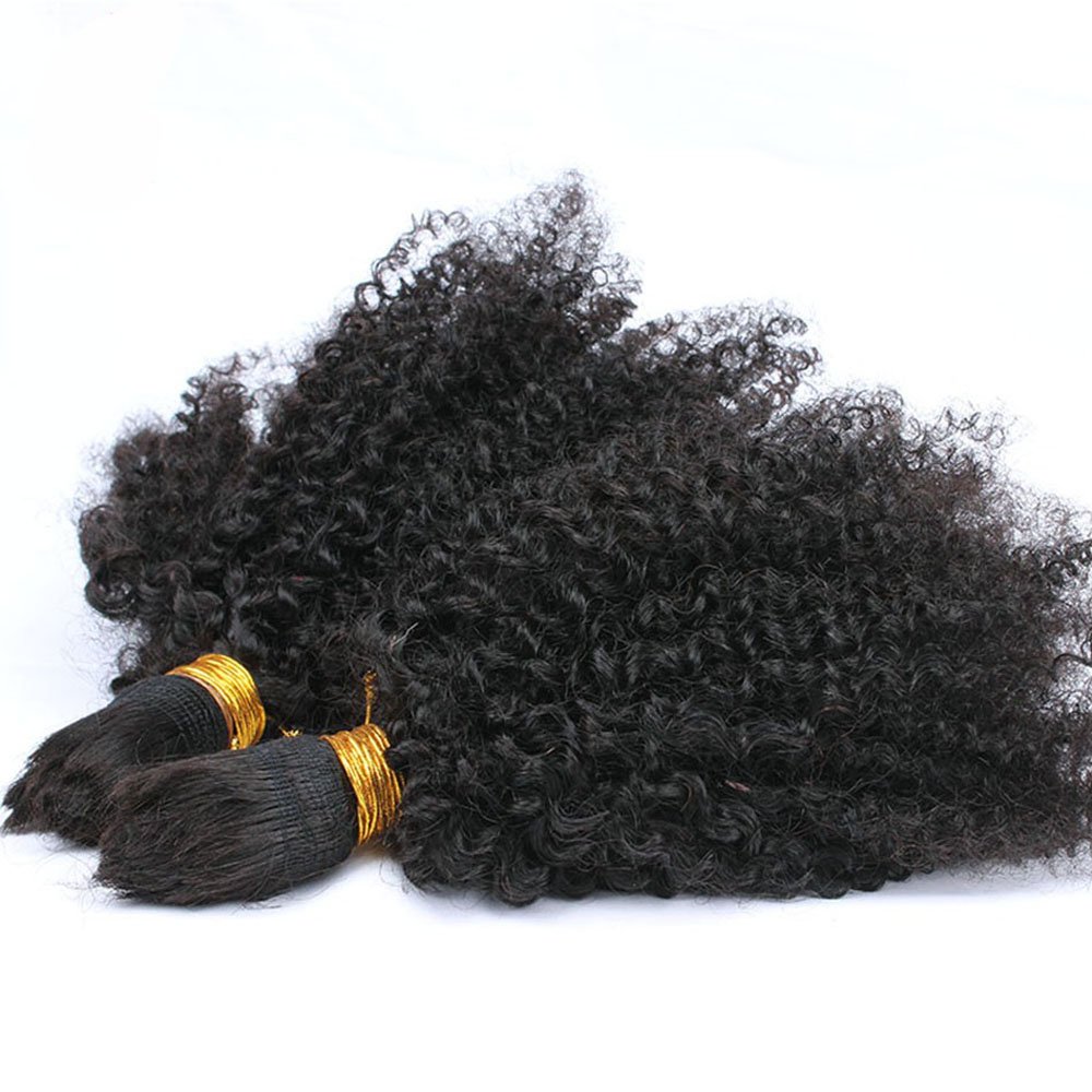 Premium 8A Grade Brazilian Human Hair Extensions - 100% Unprocessed Afro Kinky Curly Bulk Hair for Braiding & Weaving (30 Inch, 100g Per Bundle) | Perfect for Protective Styles, Wig Making & Natural Hair Blending