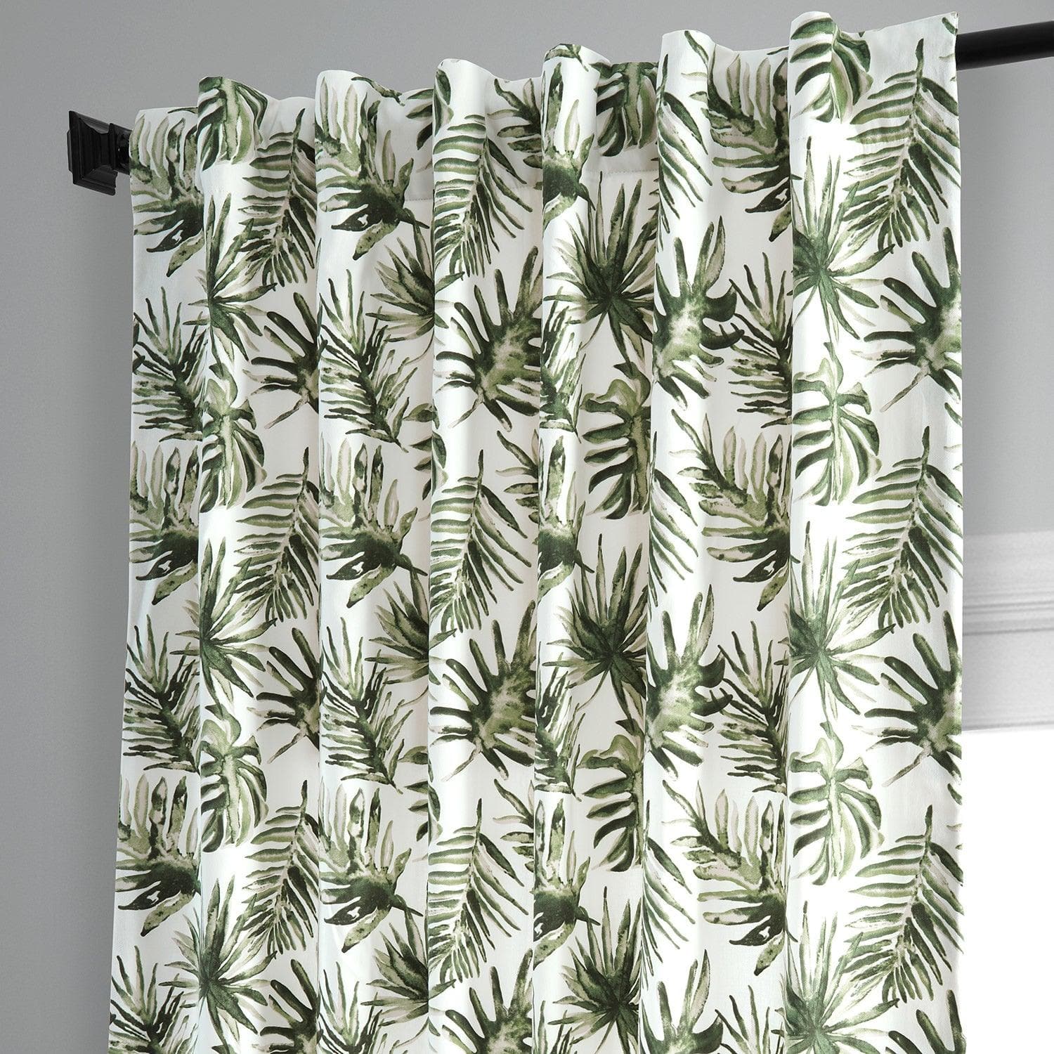 Artemis Olive Green Floral Printed Blackout Curtains for Bedroom - 100% Cotton Thermal Insulated Drapes for Living Room & Nursery, Noise Reducing & Light Blocking Window Treatments