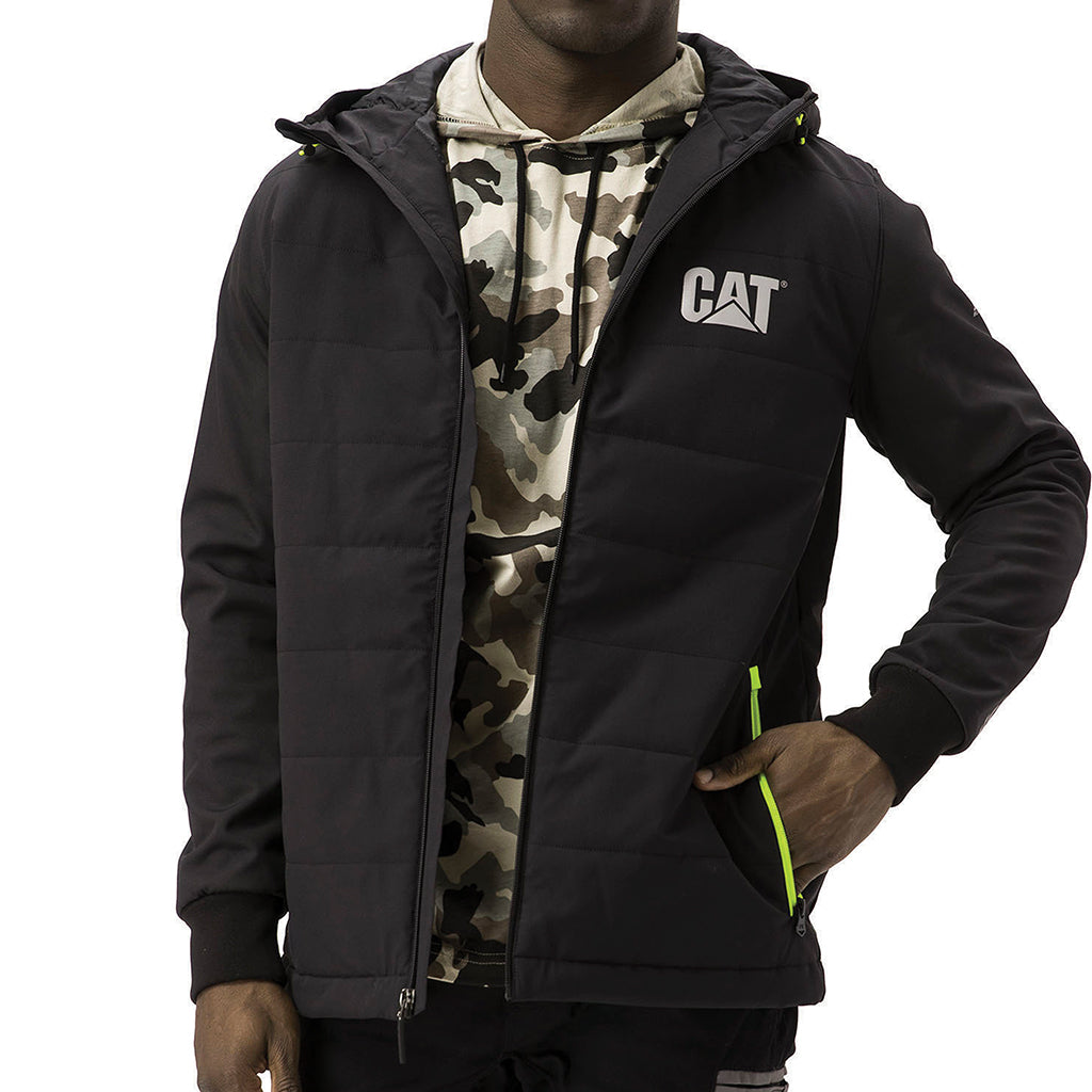 Men's CAT Tech Hybrid Jacket - Waterproof Windproof Work Jacket for Outdoor Construction & Hiking | Durable Lightweight Workwear for Cold Weather