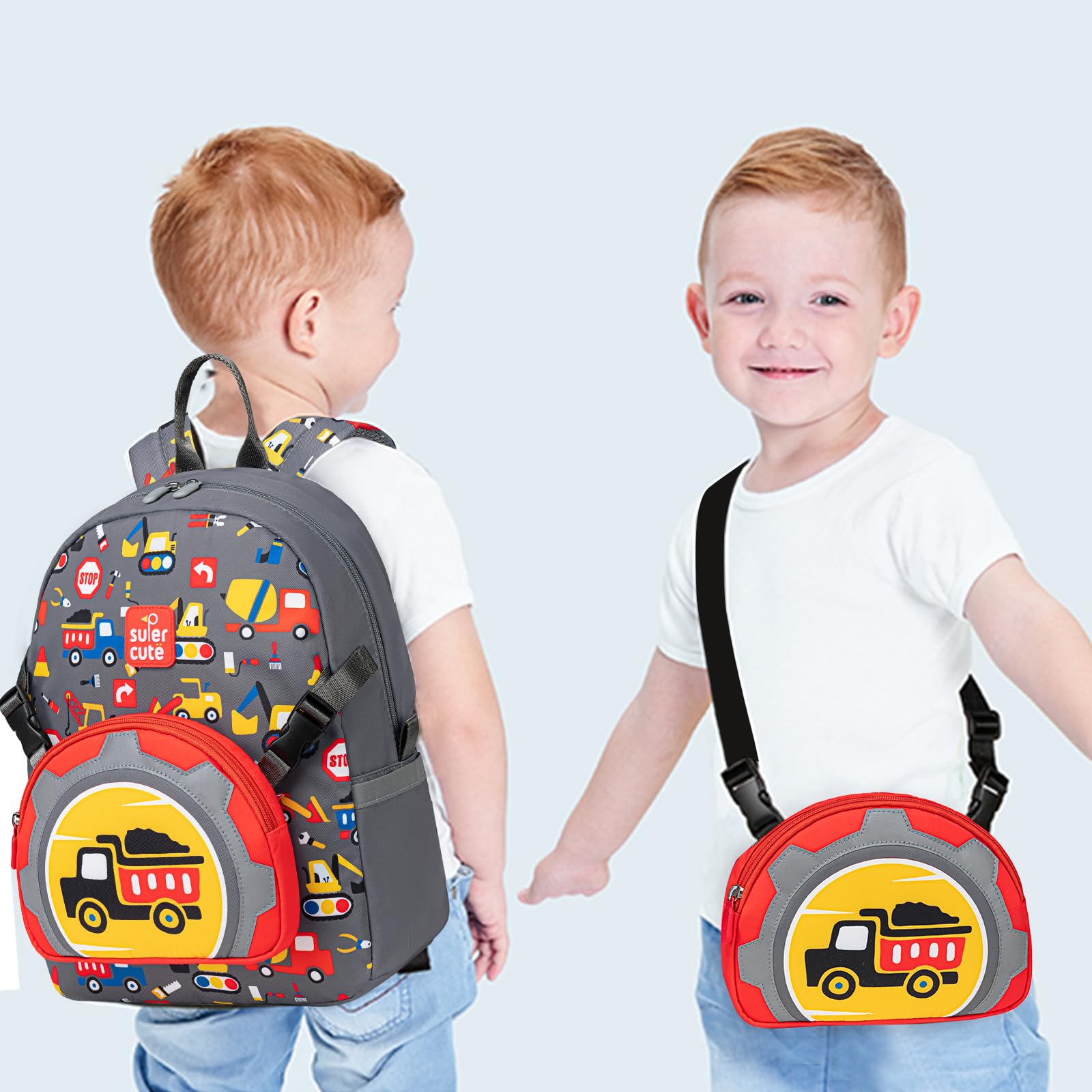 LOIDOU Toddler Backpack for Boys - Cute Kids School Backpack with Adjustable Straps, Lightweight Book Bag for Preschool, Kindergarten, Daycare & Travel - Perfect for School Supplies, Outdoor Adventures and Daily Use