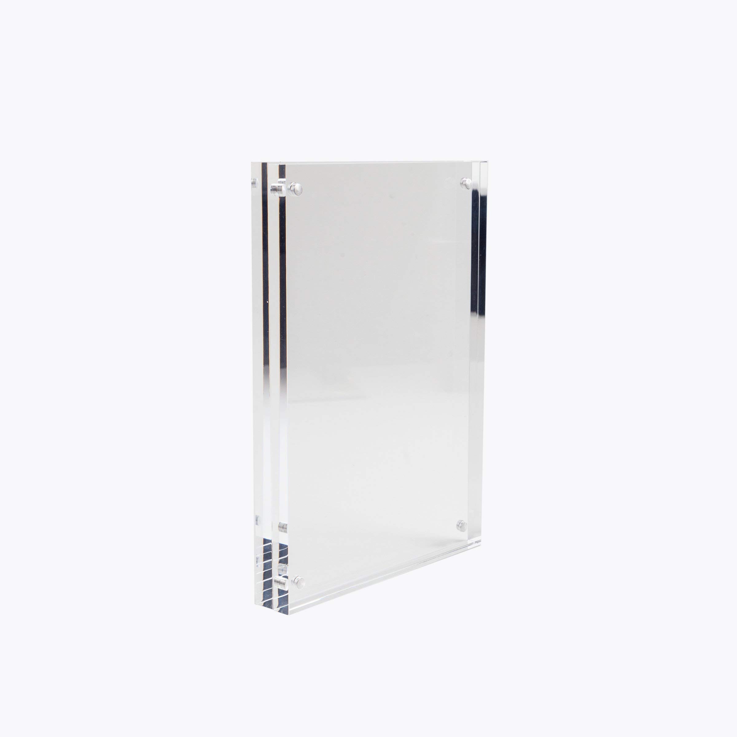 POKETO 4x6 Acrylic Photo Frame - Minimalist Modern Home Decor for Wall & Tabletop - Perfect for Family Photos, Wedding Pictures & Office Display
