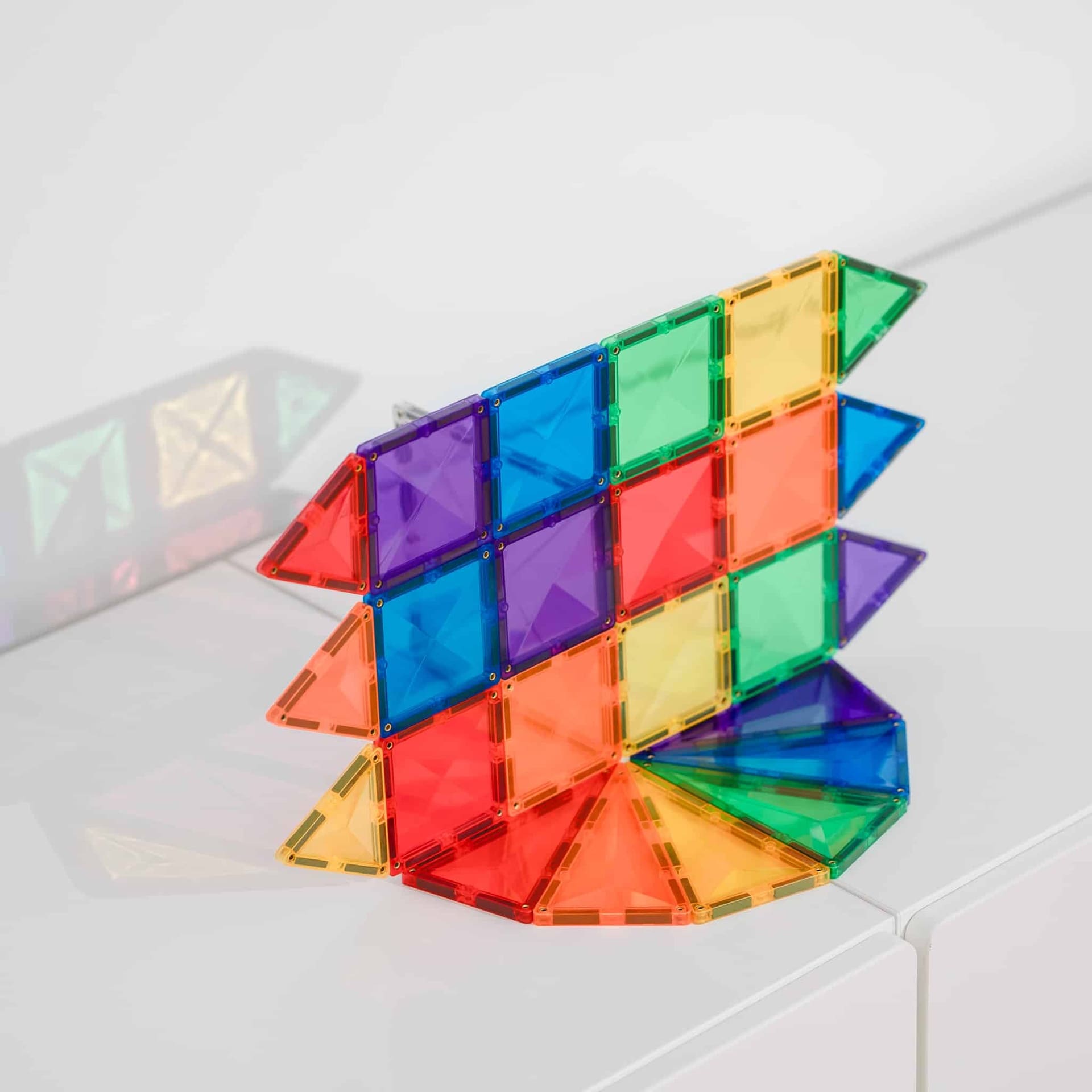 Connetix Magnetic Tiles Rainbow Mini 24 Piece Set - STEM Educational Building Toys for Kids, Perfect for Preschool Learning & Creative Play at Home or Classroom