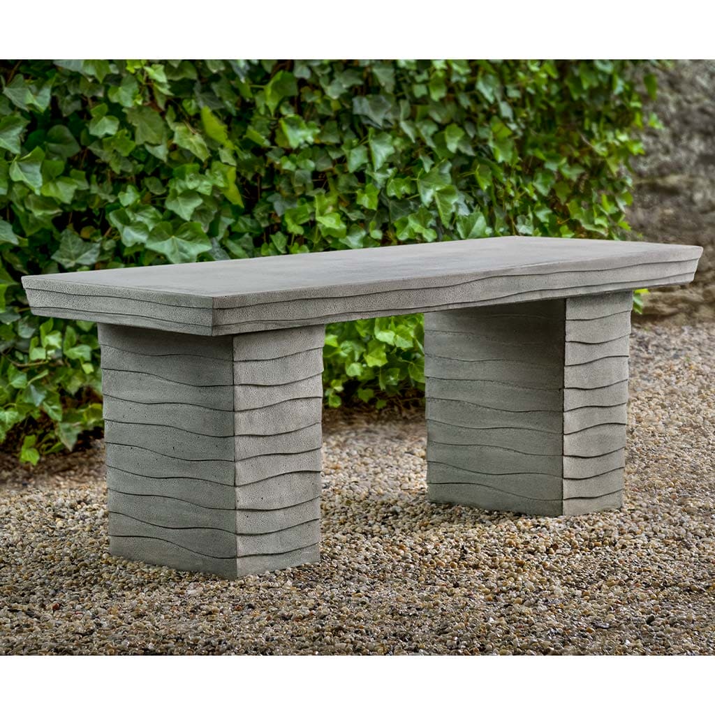 Campania International Ipanema Bench - Outdoor Garden Bench with Wrought Iron Frame & Wood Seat - Perfect for Patio, Porch, and Backyard Decor
