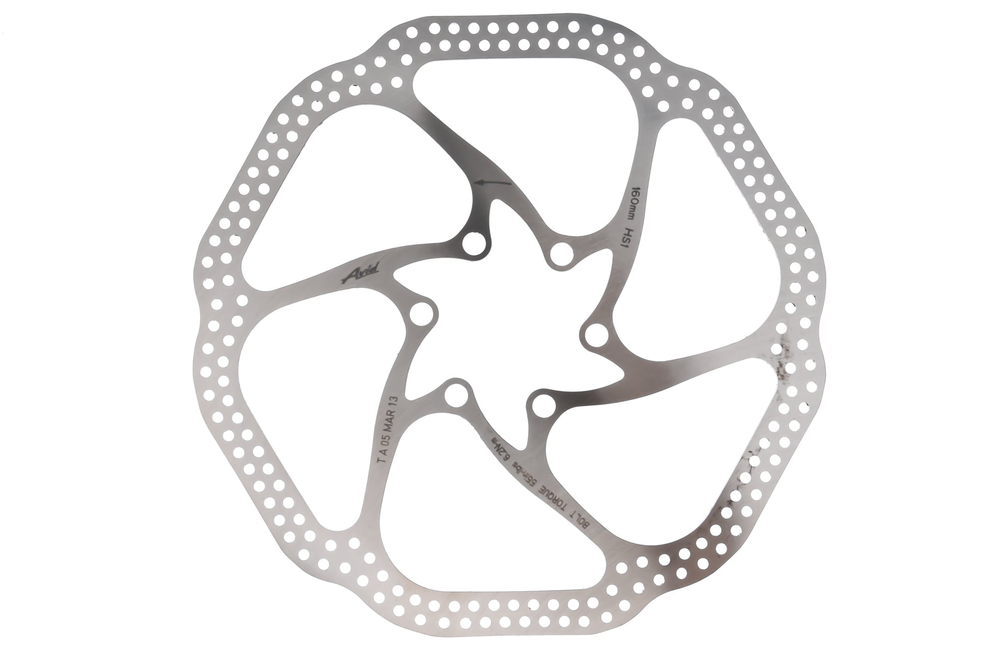 Avid HS1 Disc Brake Rotor - 160mm 6-Bolt Mountain Bike Brake Disc for MTB, Road & Cyclocross Bikes - High-Performance Braking for Trail Riding & Commuting