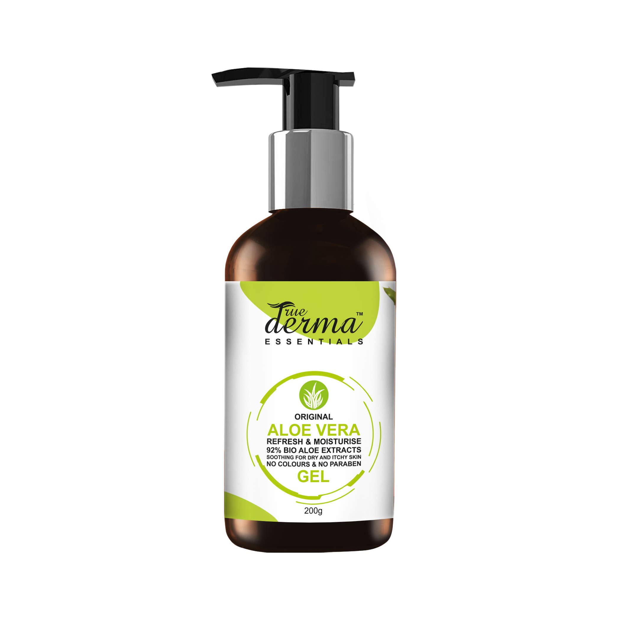 True Derma Essentials Pure Aloe Vera Gel for Face & Body - 6.76 fl oz (200ml) - Soothing Moisturizer for Sunburn, Dry Skin & Hair Care - Natural After Sun Relief & Hydration