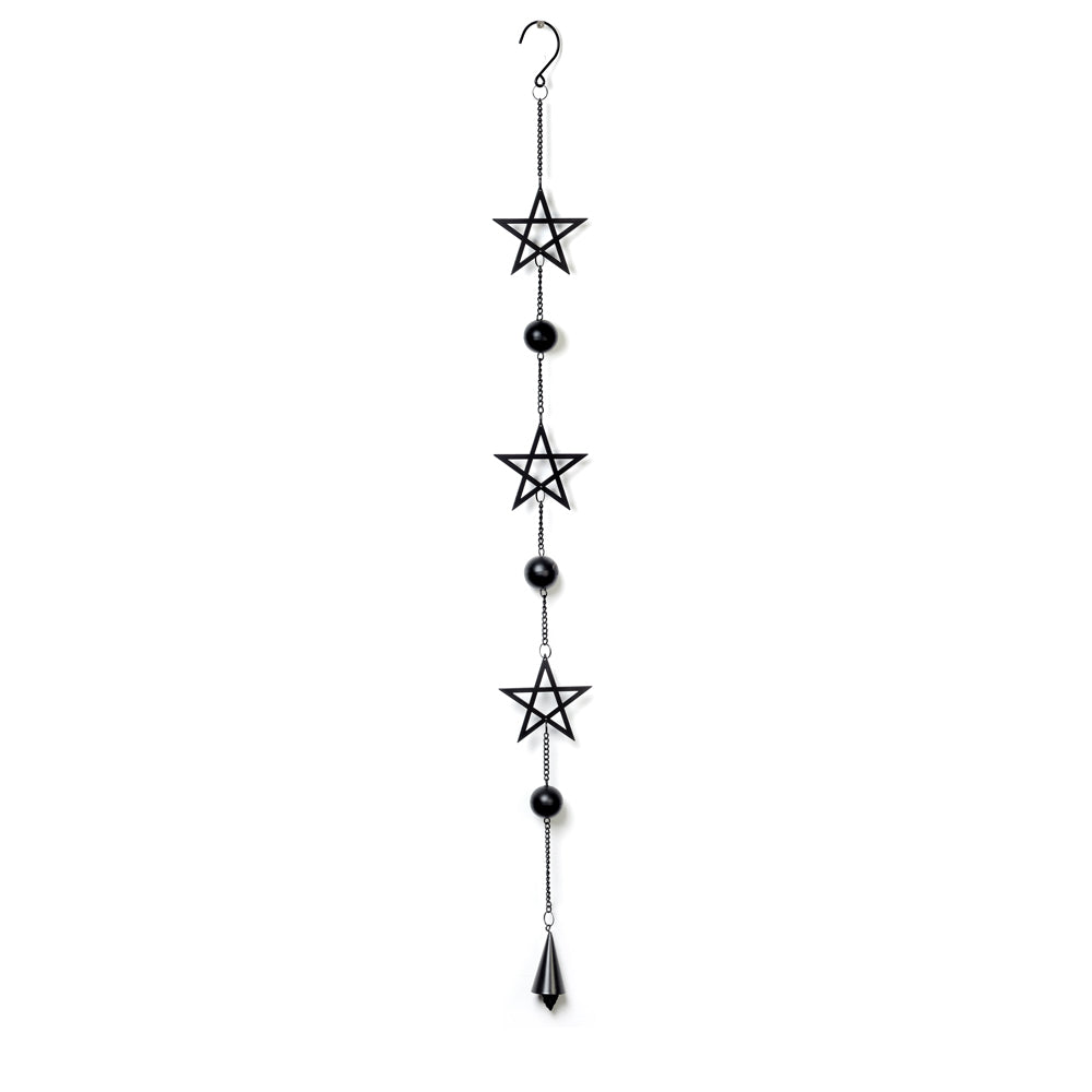 Pentagram Hanging Decoration - Gothic Wall Art for Home, Office & Halloween Decor - Perfect for Wiccan Altars, Spiritual Spaces & Holiday Parties