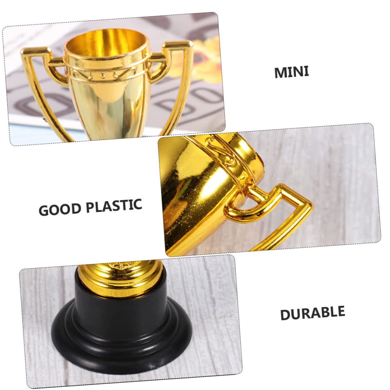 NULYLU 16pcs Small Plastic Trophies for Kids - Soccer & Piston Cup Reward Toys - Perfect for Birthday Parties, Classroom Prizes & Sports Awards