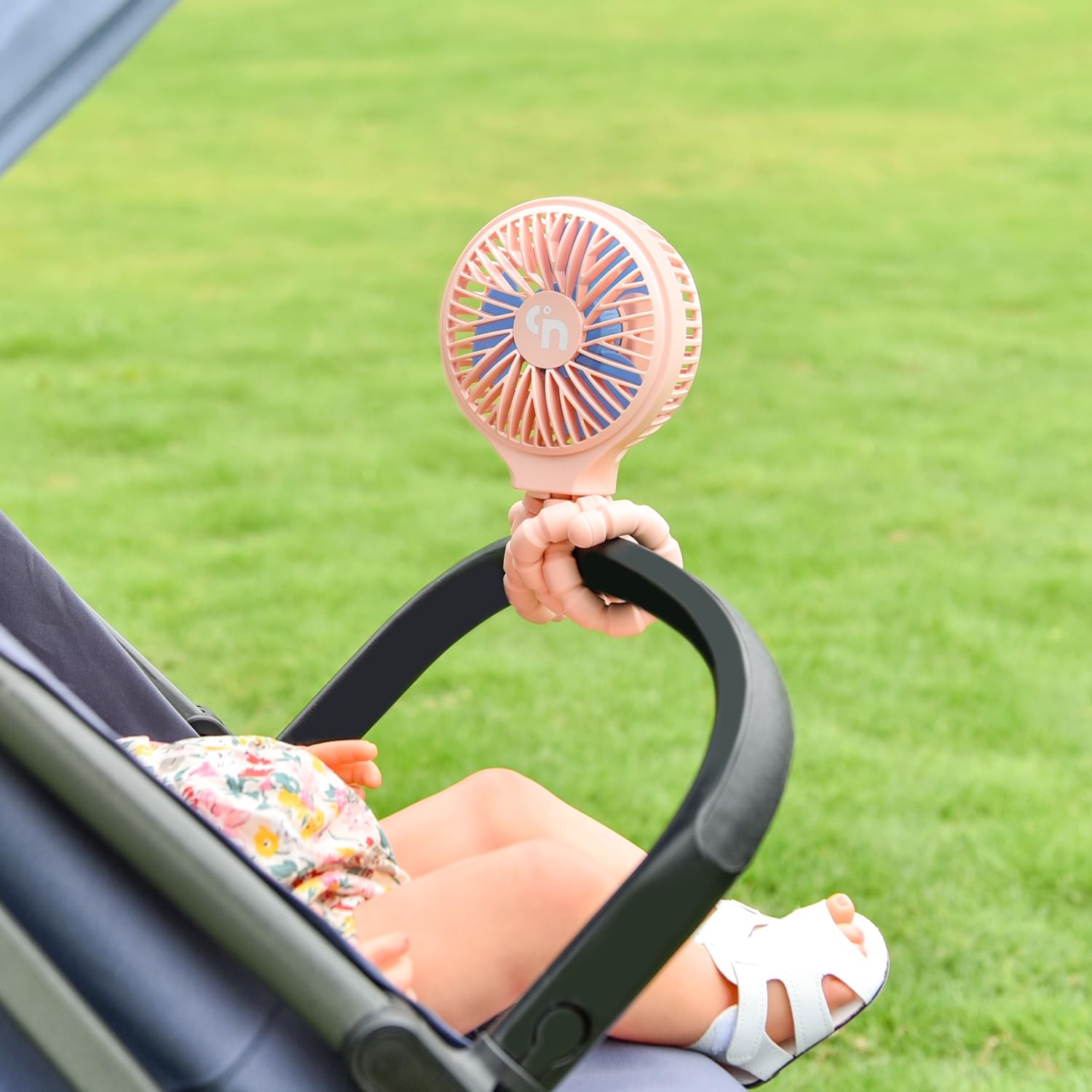 Rechargeable Portable Stroller Fan with 3 Speeds - USB Clip on Baby Car Seat Fan for Crib, Tray Table, Treadmill & Travel | Home, Office & Outdoor Use (Pink) - WEGA Battery Operated Personal Cooling Fan
