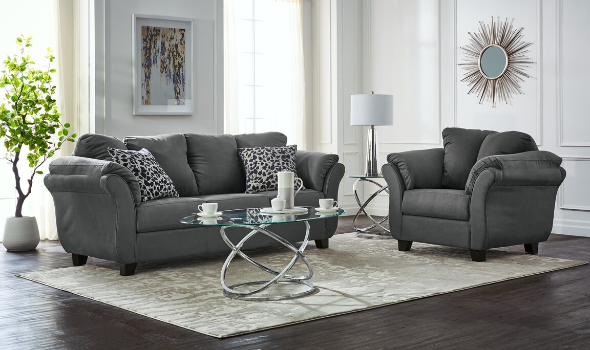 Dark Grey Collier Chair - Modern Accent Chair for Living Room, Bedroom, or Office - Stylish and Comfortable Seating Solution