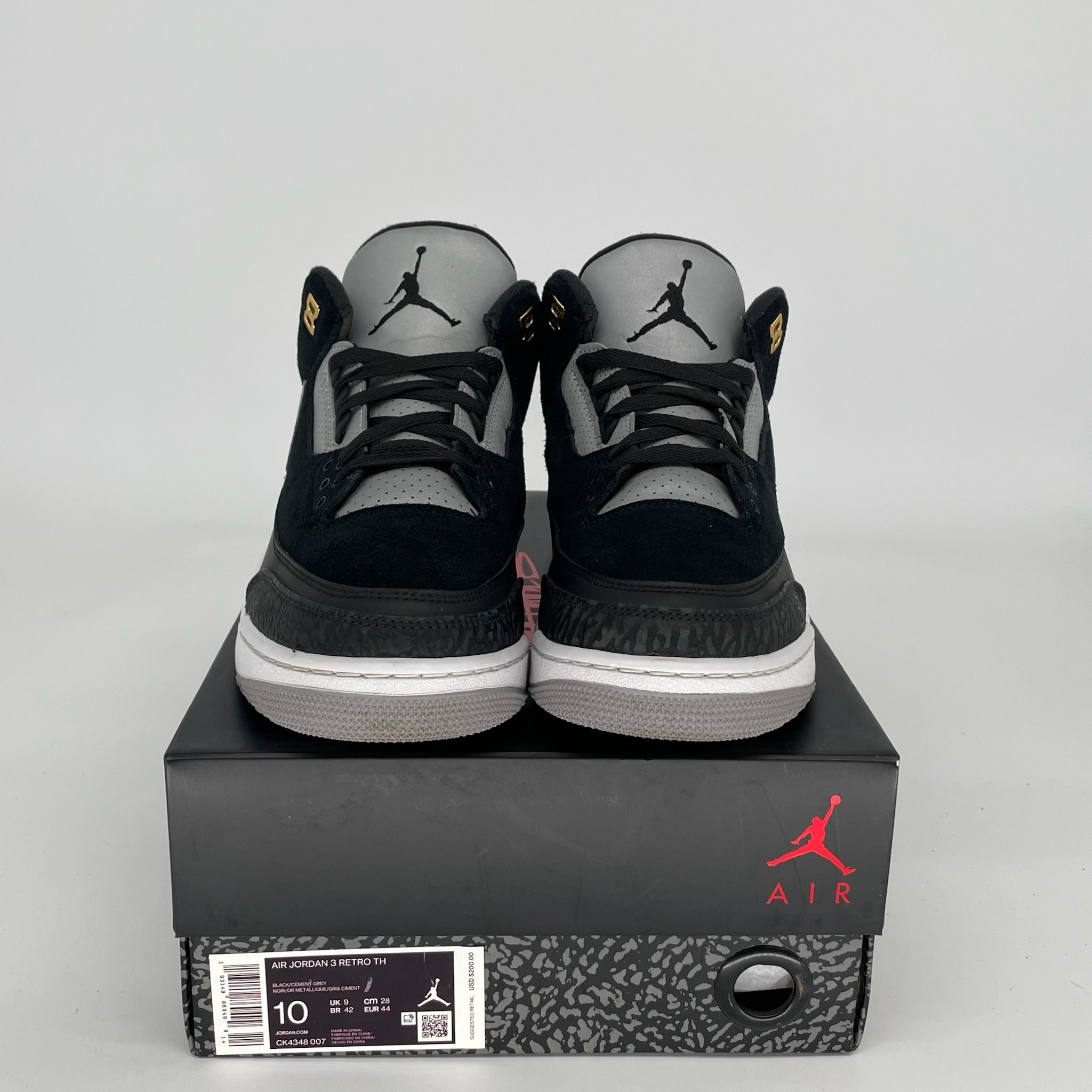 Original Air Jordan 3 Retro Tinker Black Cement Gold Men's Basketball Shoes Size 10 - Style CK4348-007 | Sneakers for Streetwear, Casual Outfits & Basketball Games