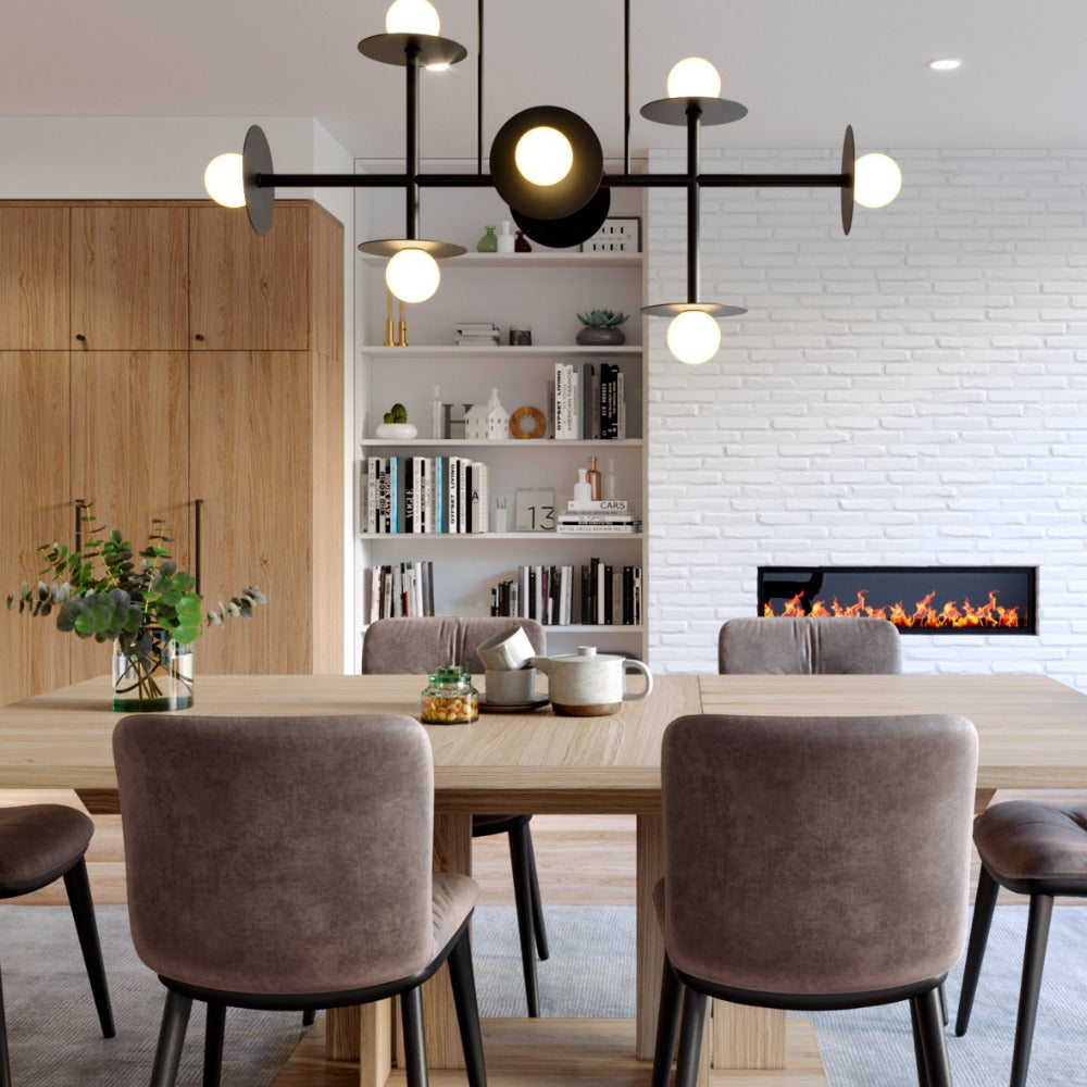 Paxon Linear Chandelier - Modern LED Hanging Light Fixture for Dining Room, Kitchen Island & Bedroom | Dimmable Industrial Style Lighting for Home Decor