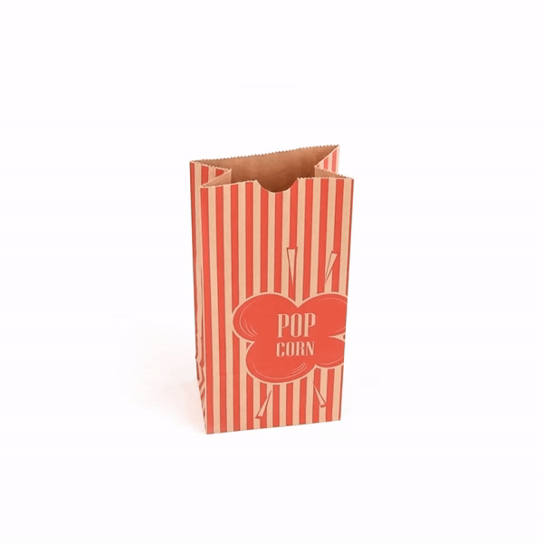 **2 oz Red & Kraft Paper Popcorn Bags - 5.25