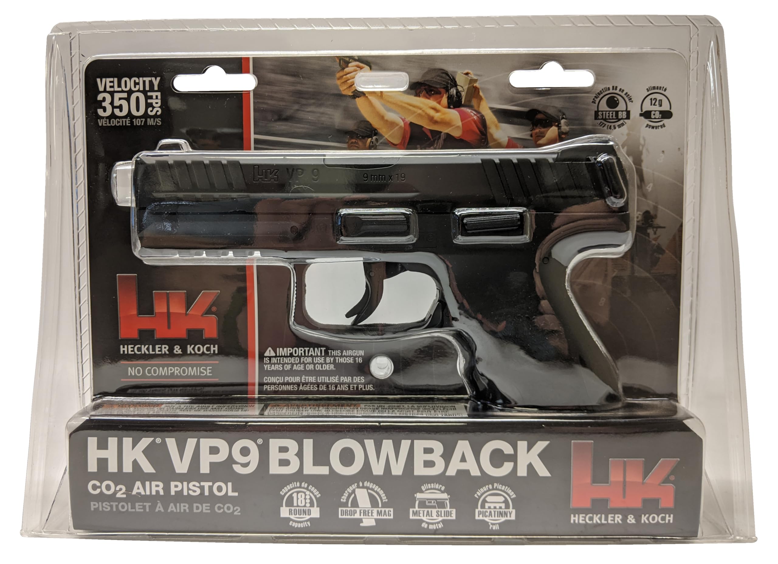 Umarex HK VP9 Blowback .177 Caliber BB Air Pistol - Realistic CO2 Powered Airgun for Target Shooting & Training | Heckler & Koch Licensed Replica